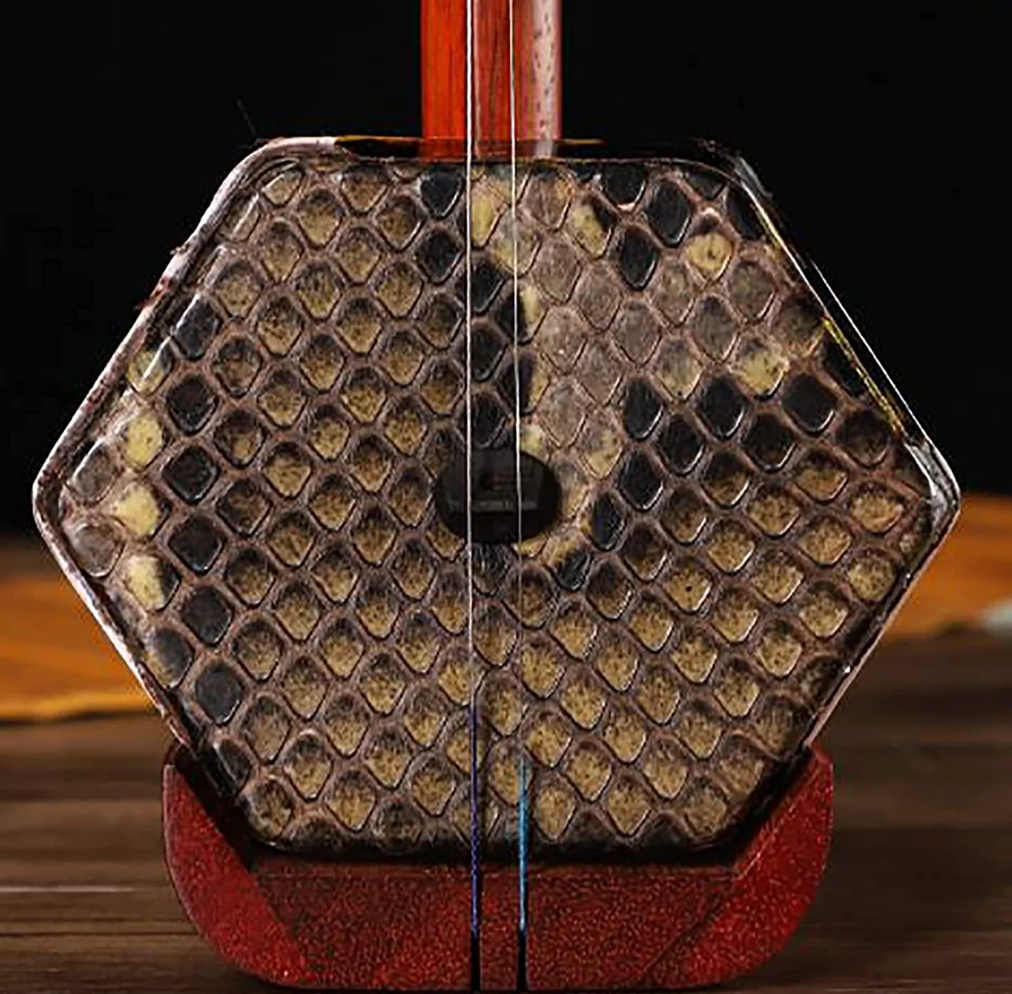 Erhu Violín chino de 2 cuerdas Instrumento Musical de violín de 2 cuerdas chino Zhonghu de ébano profesional