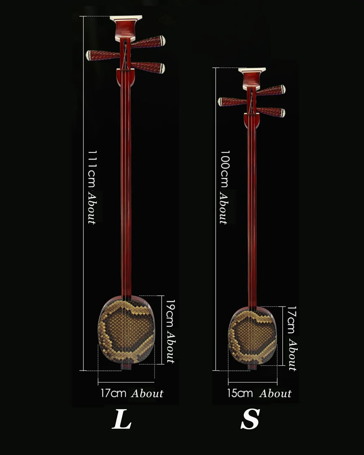 Sanxian Chino Tradicional De 3 Cuerdas, Guitarra Shamisen De Wukong Game, Instrumento Shamisen Chino, para Principiantes E Intérpretes Black L
