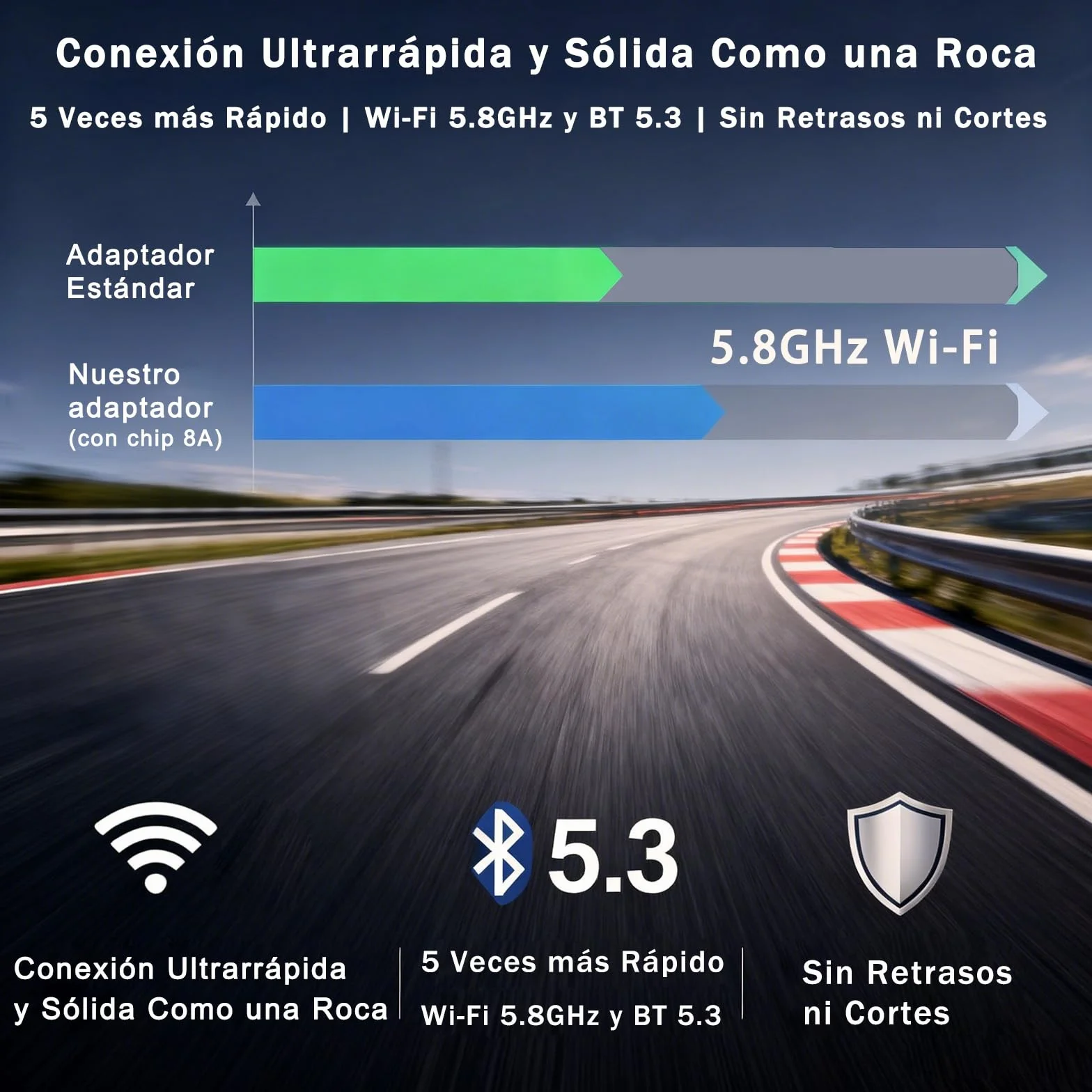 Adaptador CarPlay Inalámbrico 2 en 1 Bluetooth para Coches iPhone iOS 10+ Android 11+