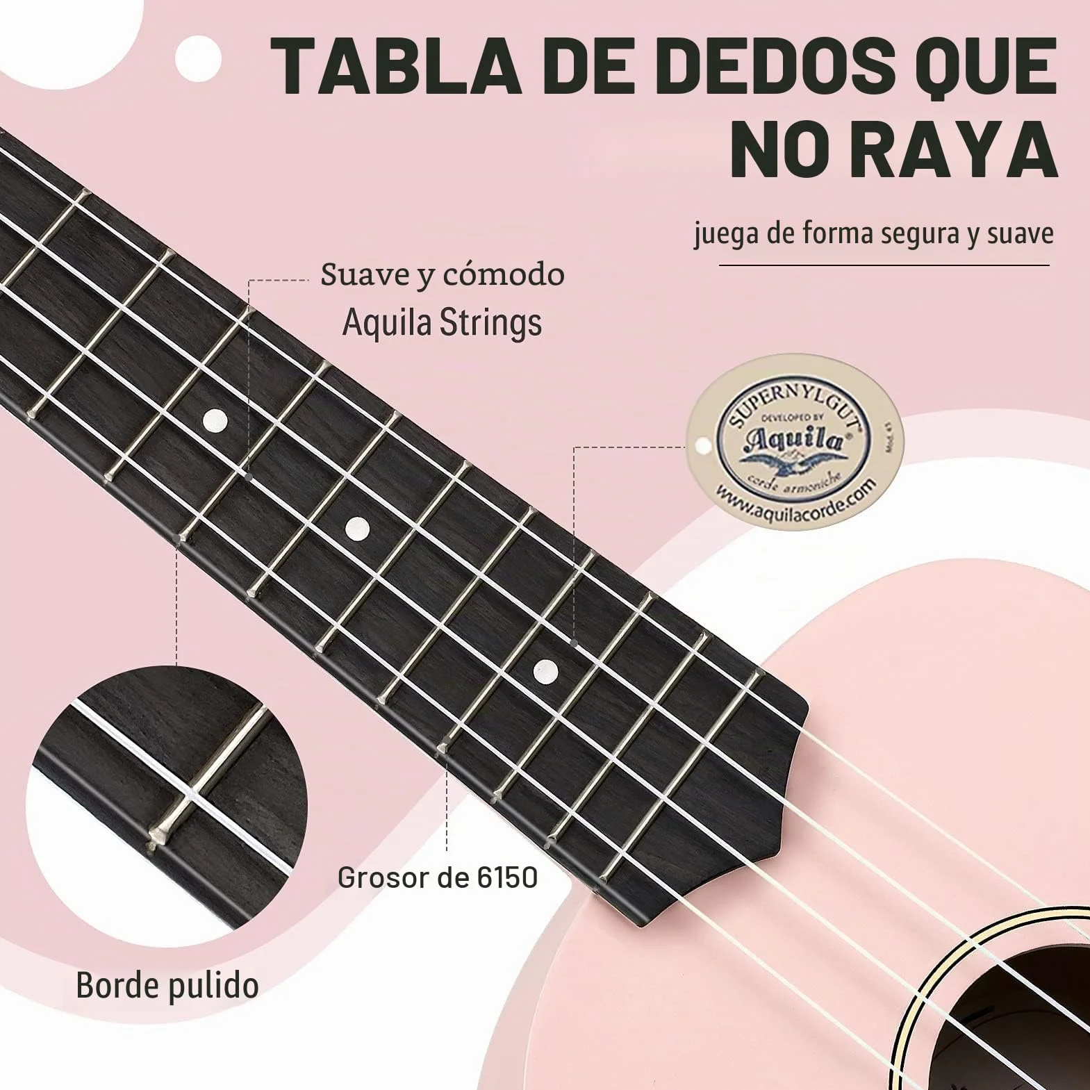 Donner Ukelele Soprano para Principiantes y Adultos, Ukulele Kit 21 Pulgadas Niños con Bolso, Correa, Afinador, Paño de Pulido con Online Inglés Lección (Rosa)