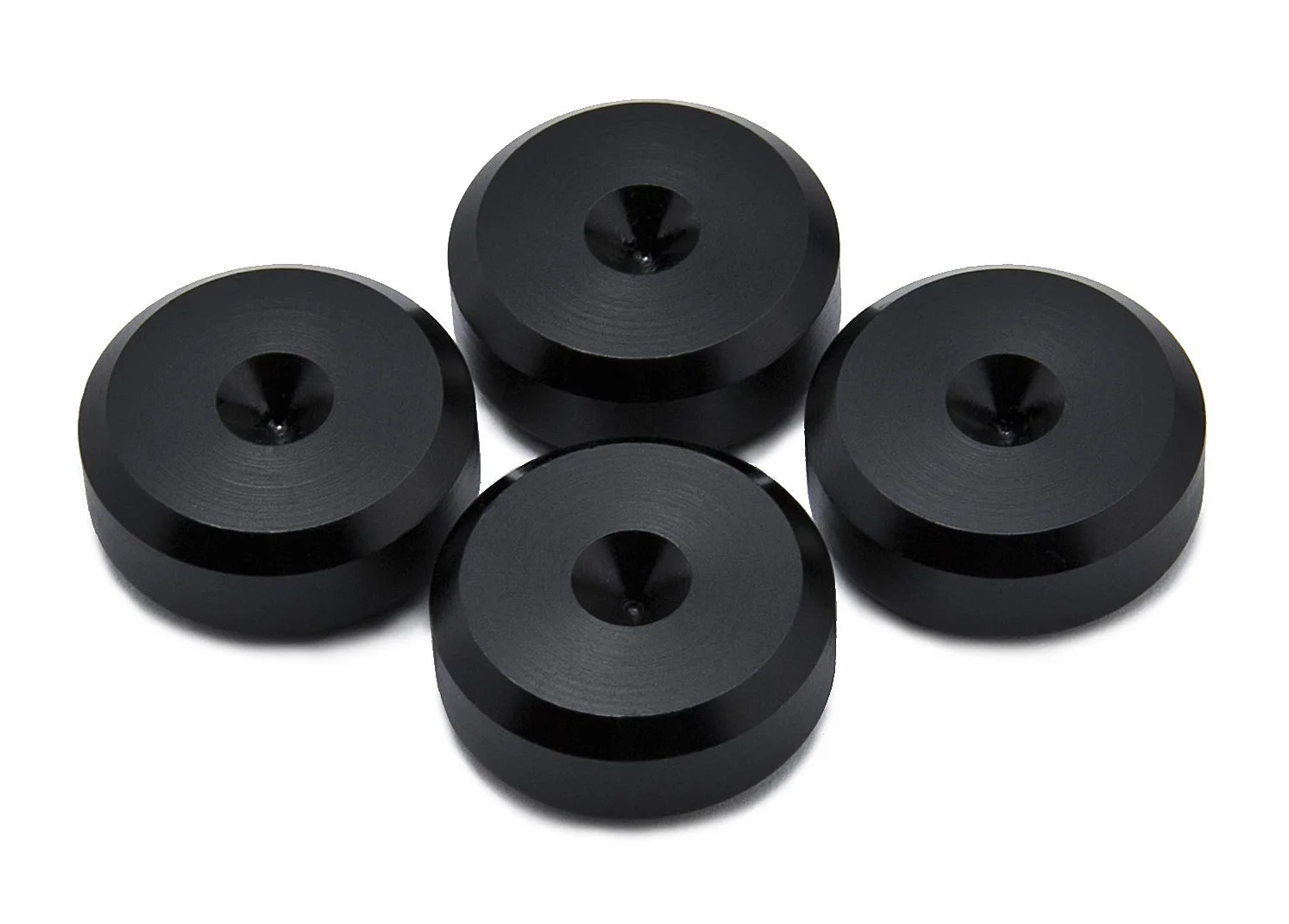 Almohadillas para altavoces PrecisionGeek Juego de 4 piezas 20 mm diámetro 7 mm grosor aluminio negro