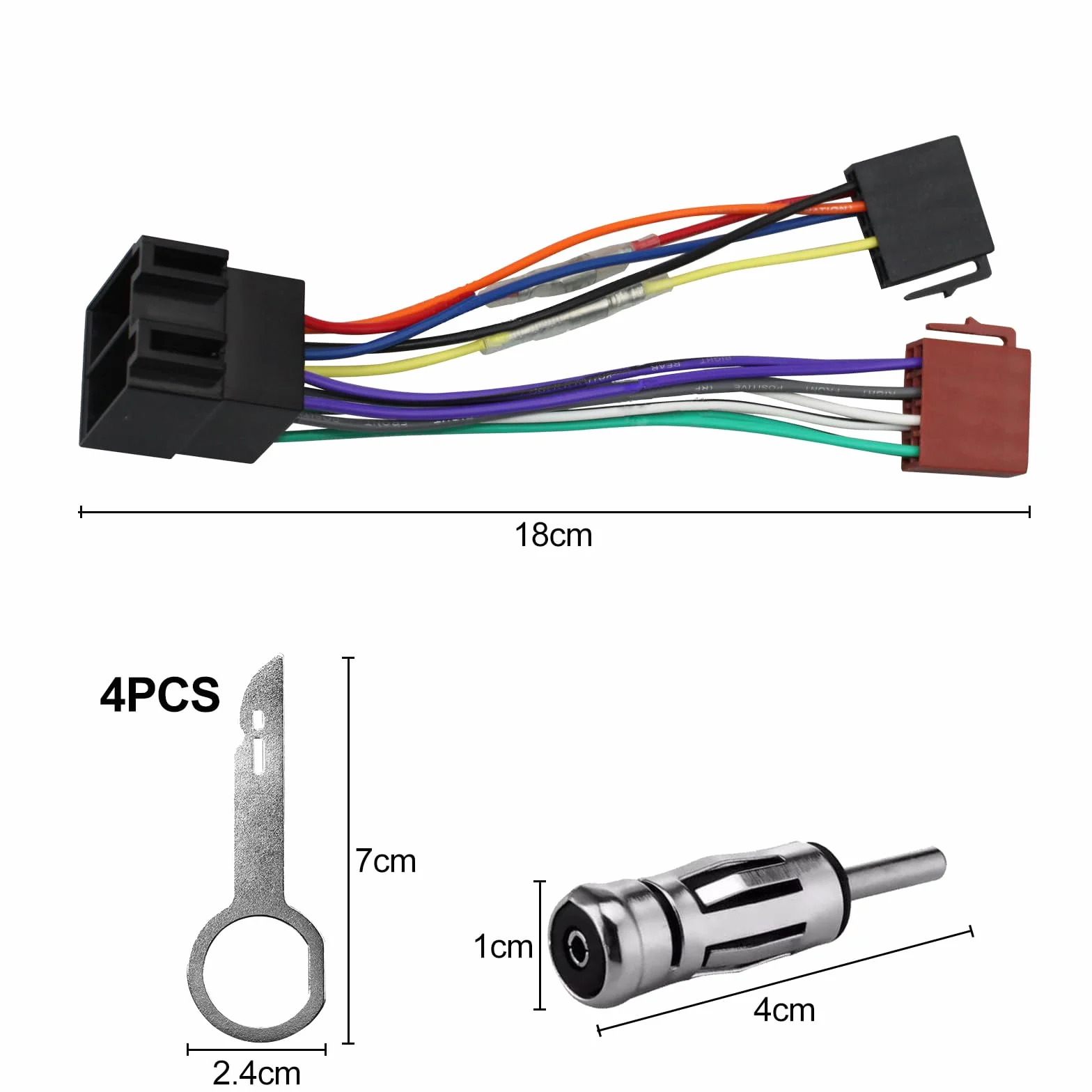 Adaptador de Radio Iso Adapter Cable Adapt-ador Cable de 16 Pines + Adaptador de Antena + Herramienta Llaves de Extraccion para Enchufe Coche Estándar, Enchufe Adapt, Ador Radio (1 juego)