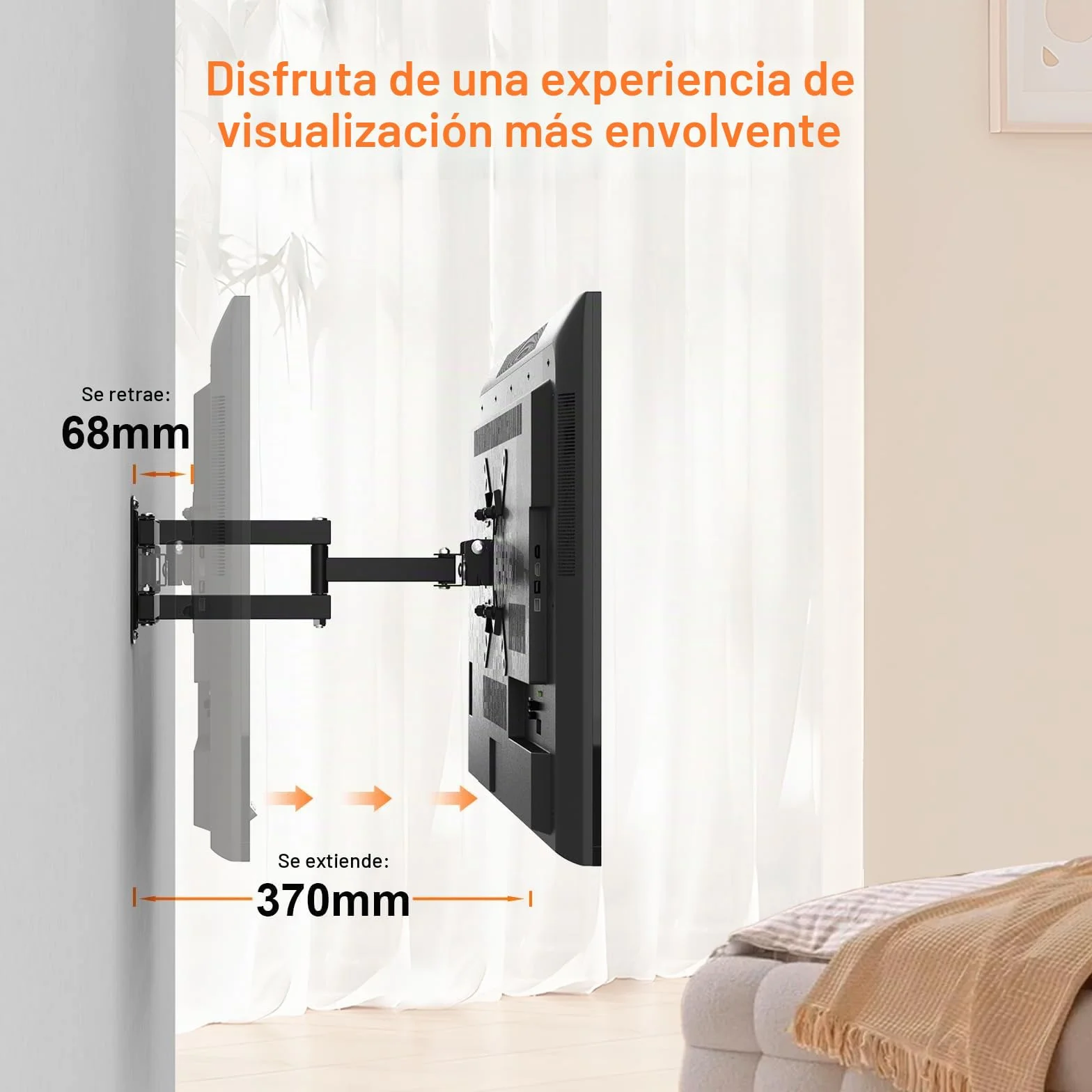 GRIFEMA GB1008-2 Soporte TV Pared 13-43" Giratorio Inclinable Extensible Universal VESA 200x200mm 20kg
