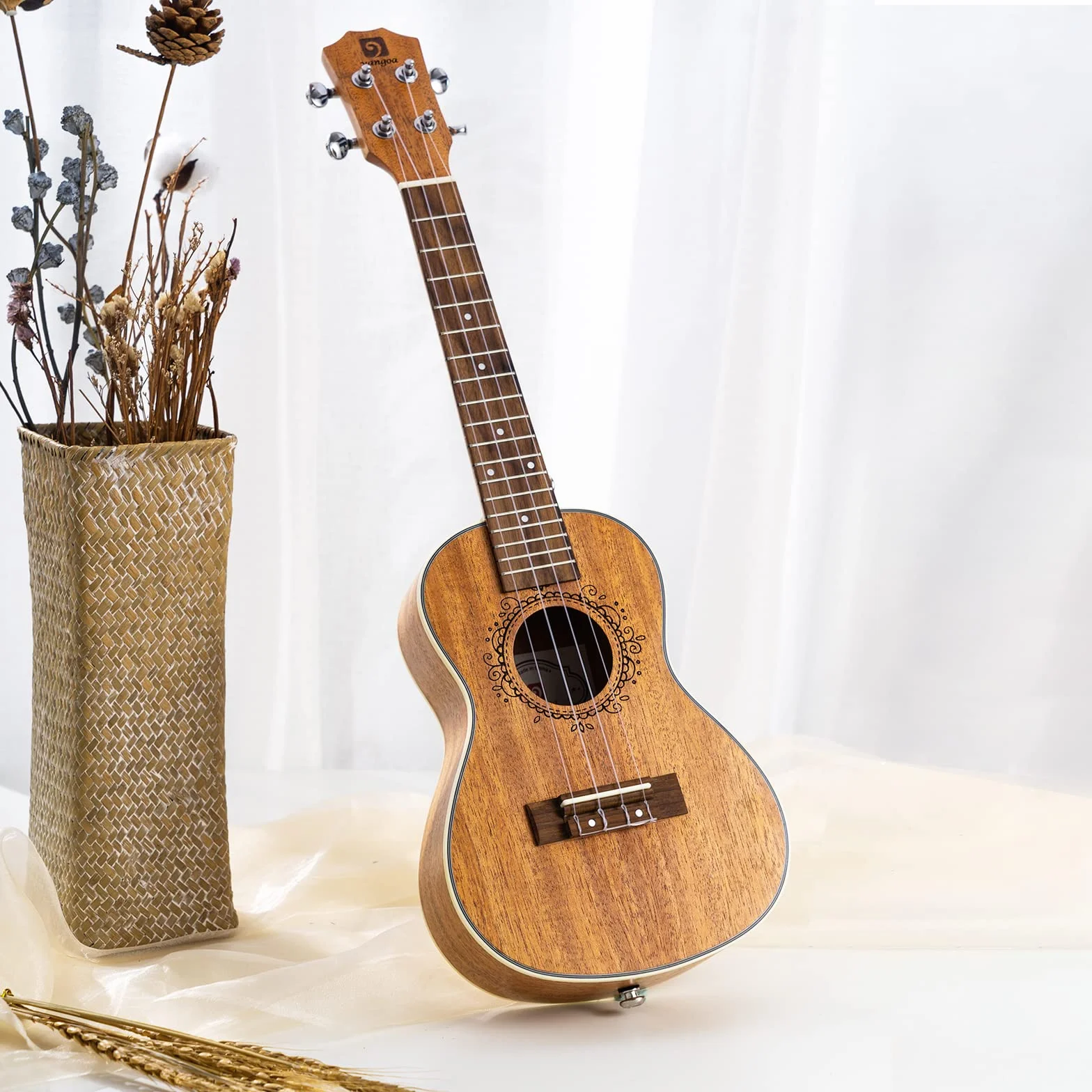 Vangoa Conciertos Ukelele Caoba 23 Pulgada Acústico Hawaiian Ukulele Kit para Principiantes, Estudiante, Intermedio