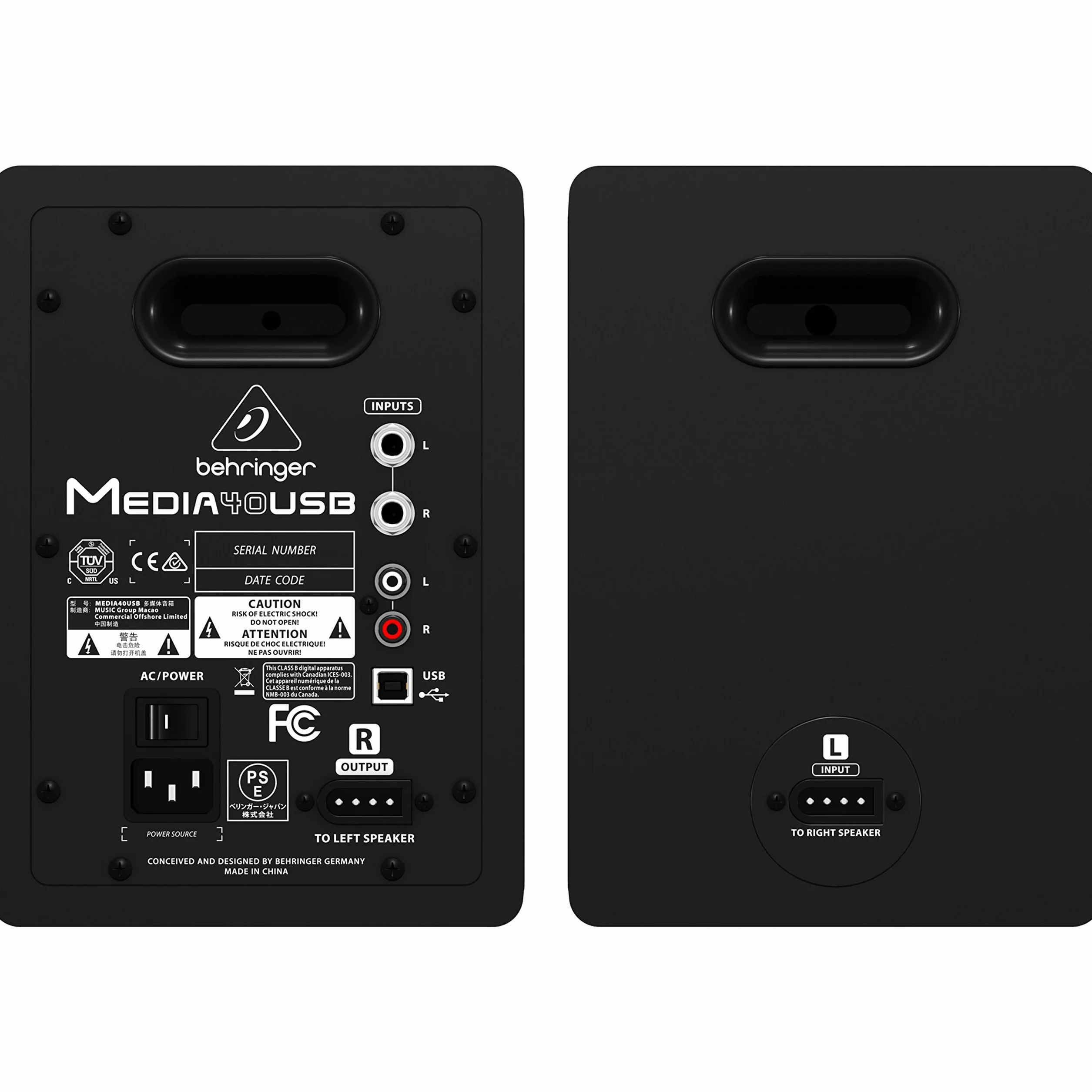 Behringer MEDIA 40USB Altavoces de monitor digital biamplificados de alta resolución de 150 vatios con entrada USB