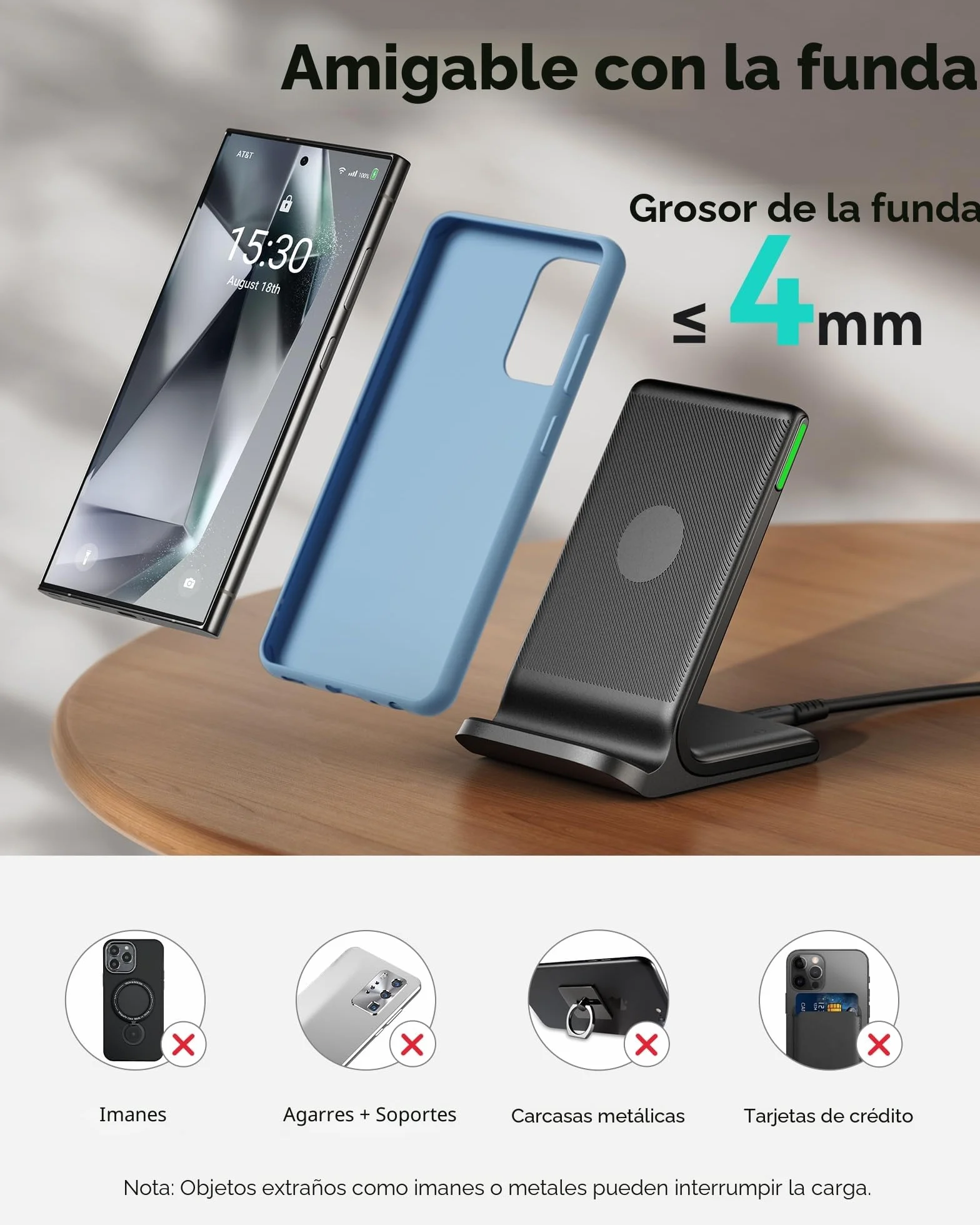 INIU Wireless Charger Stand 15W Fast Charging Station for iPhone 17 16 15 14 13 12 11 Pro MAX Samsung Galaxy S23 S22 Google Pixel 8 7 6