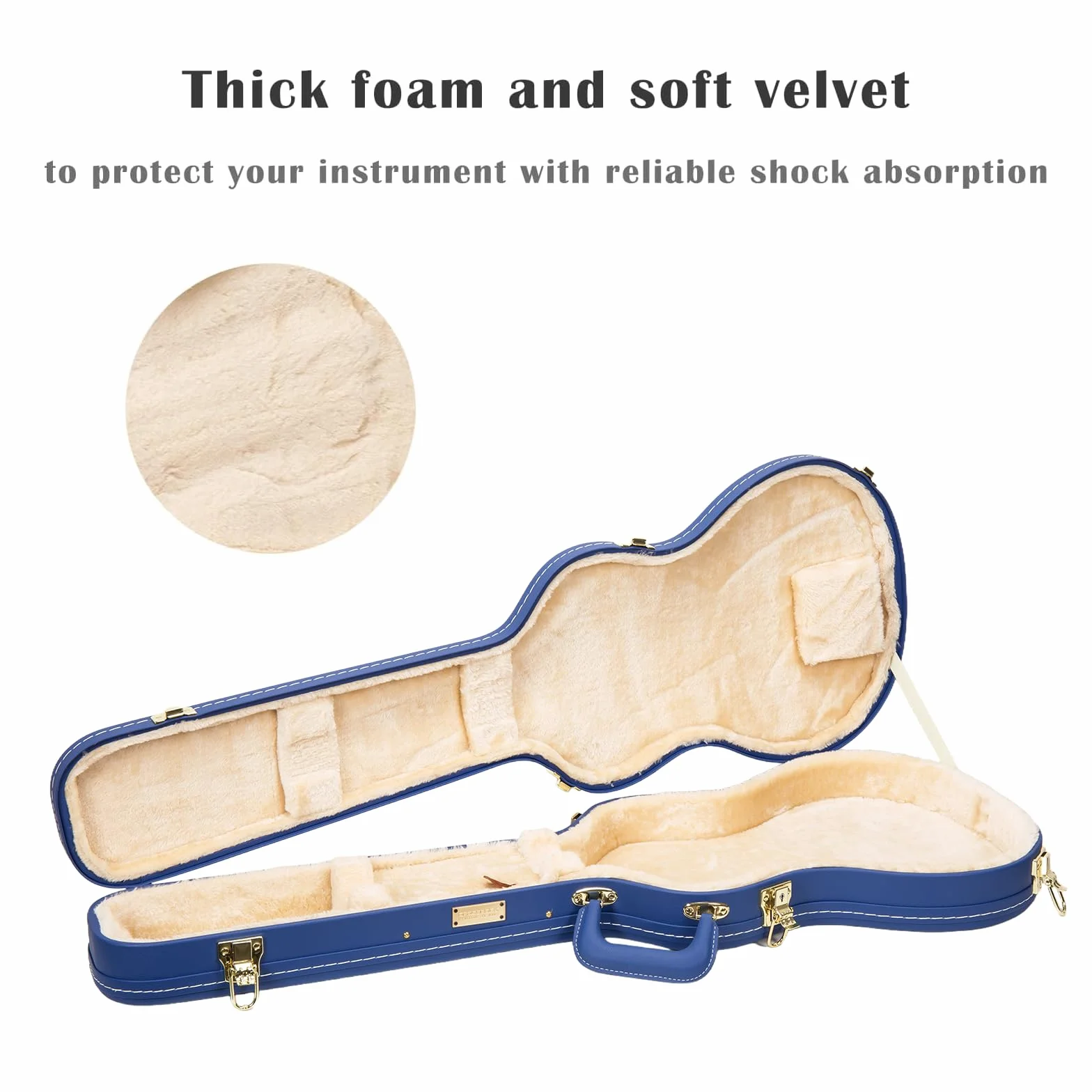 Crossrock Designer Series CRW520SGVB - Maletín de Madera para Guitarras eléctricas Gibson SG (Cerradura de Seguridad, Patas metálicas), Color Azul, Azul Luminoso, SG, S