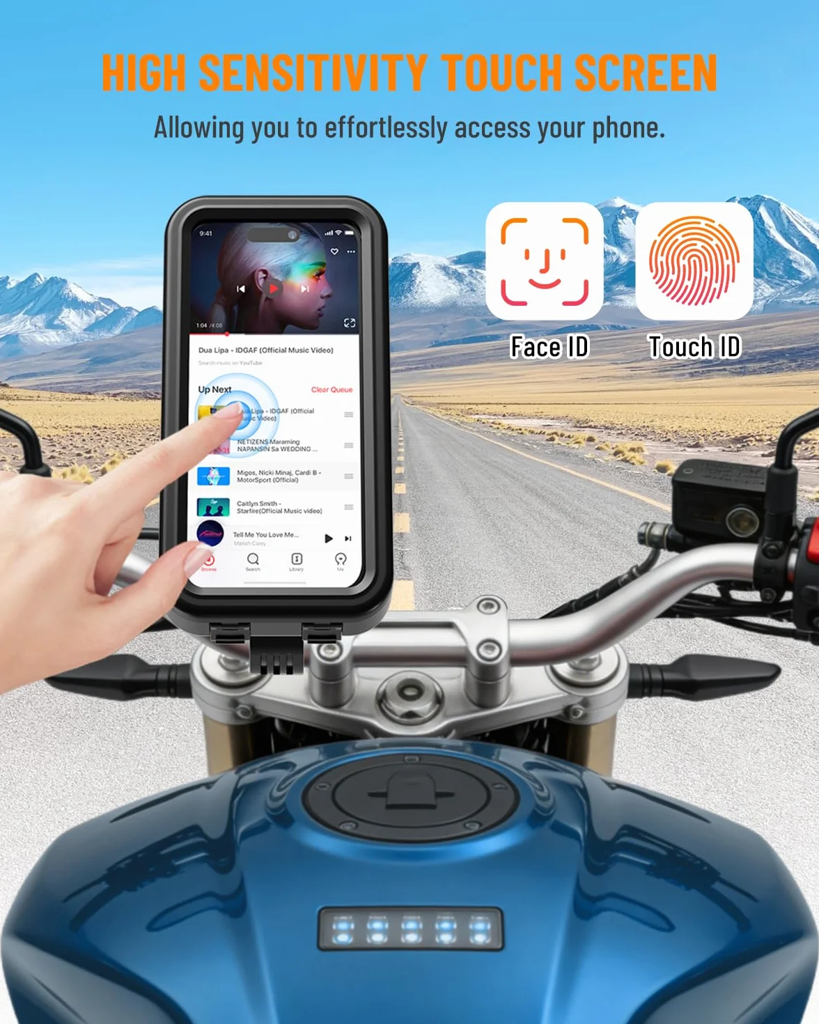 Soporte Móvil Moto Impermeable 360° Rotación para Teléfono 4,7-6,9" Bicicleta Scooter