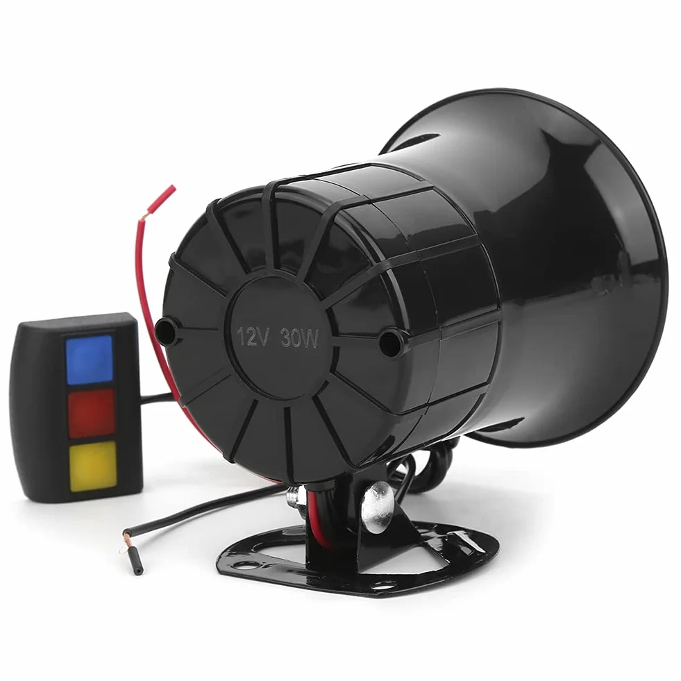 Altavoz de Bocina de 3 Tonos, 12V, 30W, Altavoz de Bocina de 3 Tonos para Coche, Megáfono de Motocicleta, Sirena de Advertencia Electrónica, Dron de Ambulancia
