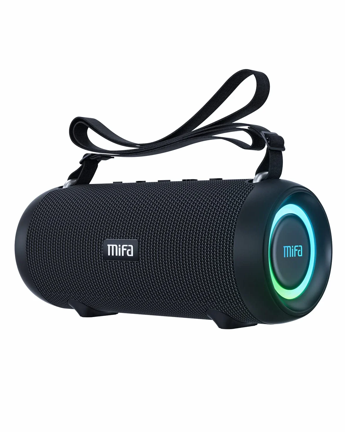 Mifa A90 Altavoz Portátil Bluetooth Inalámbrico Impermeable RGB LED Luz True Wireless Stereo 30 Horas de Reproducción, Micro-SD, Memoria USB, Jack 3,5mm, Carga Type C, Negro