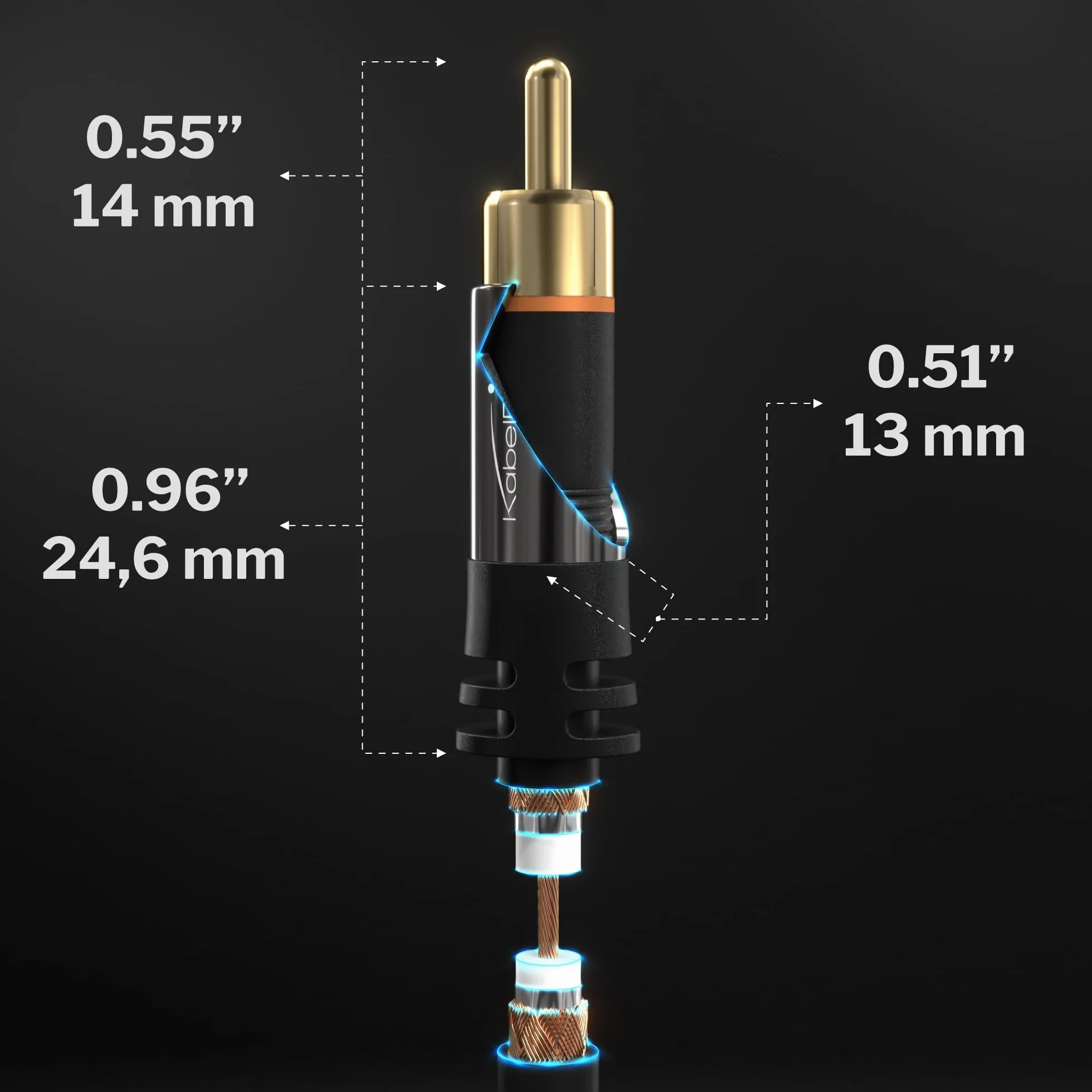 KabelDirekt Cable RCA 0,5 m Audio Estéreo 2 x 2 Cinch Coaxial HiFi Home Cinema