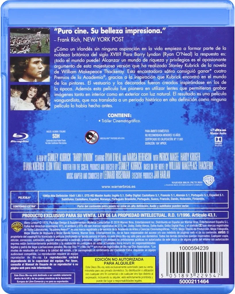 Barry Lyndon Blu-Ray [Blu-ray]