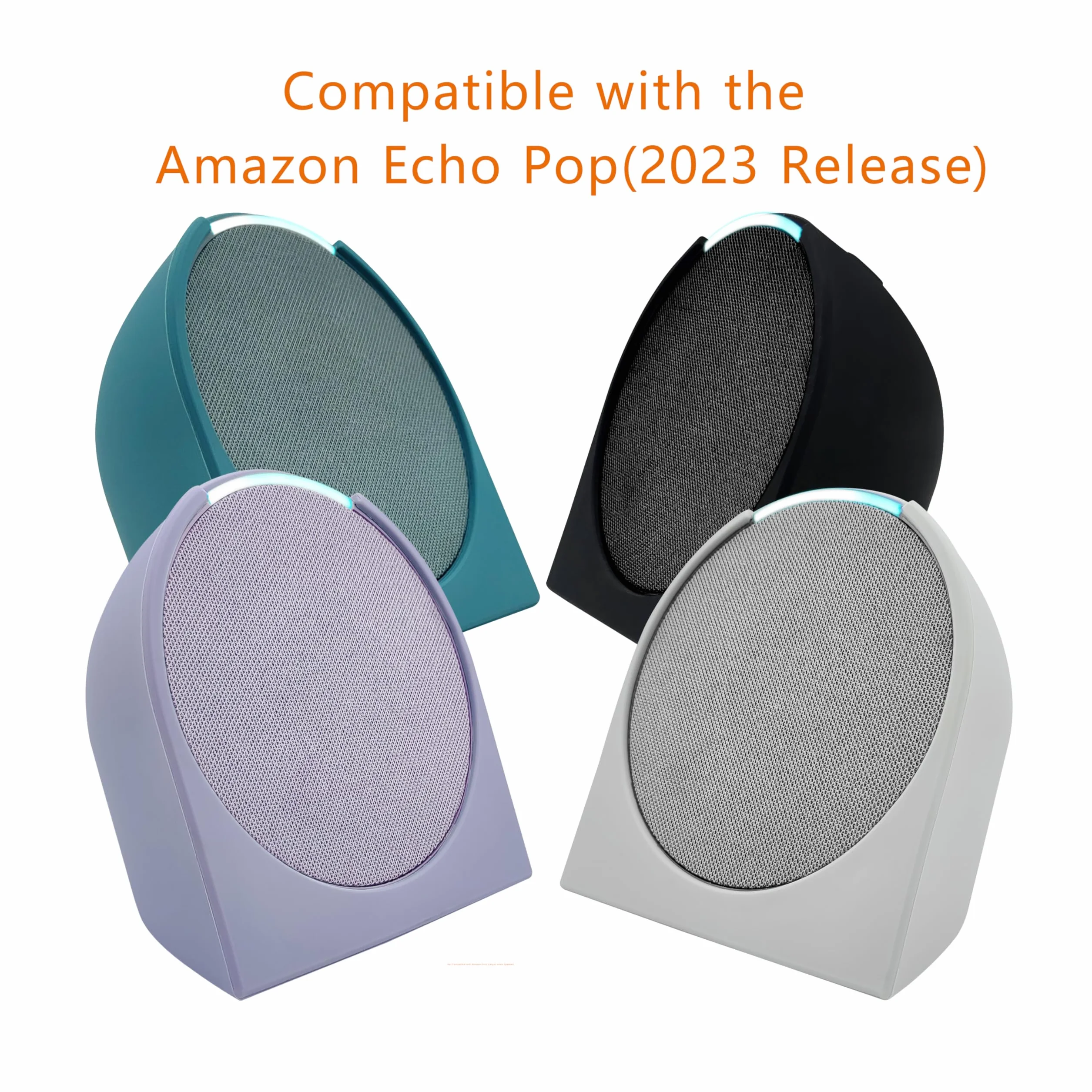 Fundas Protectora Silicona para Amazon Echo Pop 2023, Base Estable, 360° Protección, Ajuste Perfecto (Blanco)