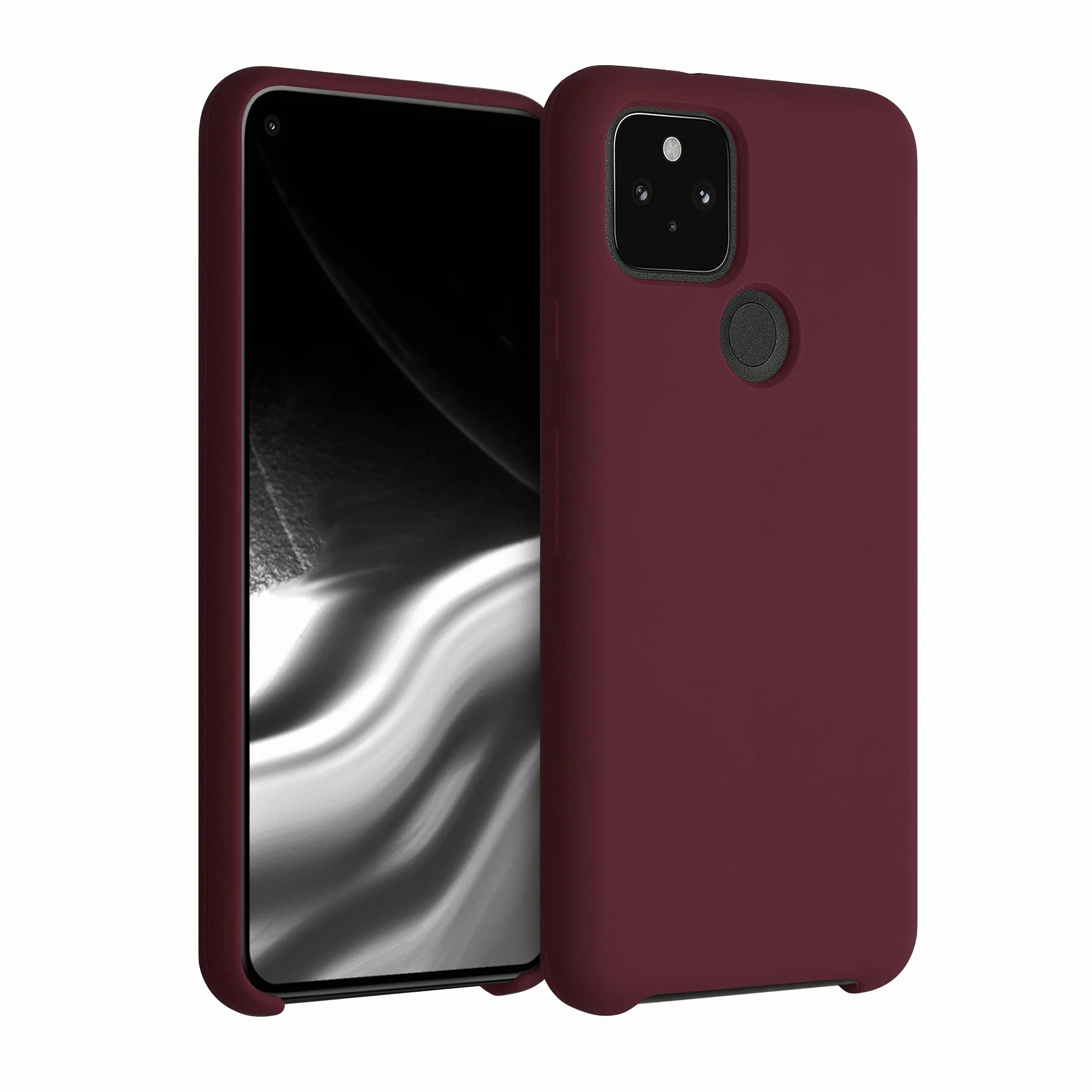 kwmobile Carcasa Compatible con Google Pixel 5 Funda TPU y Silicona antigolpes - Rojo Vino