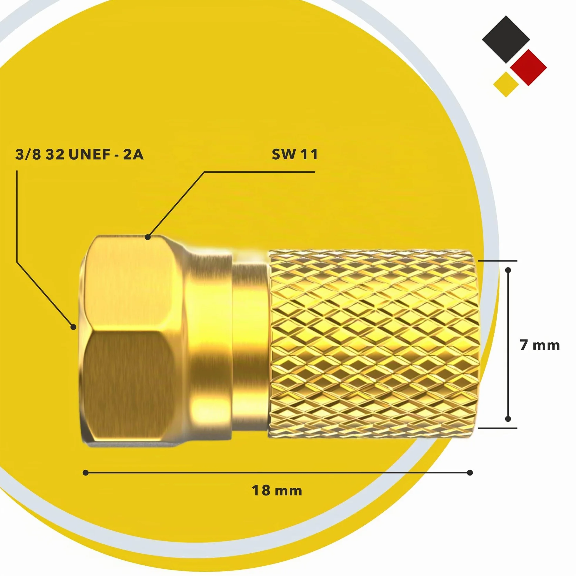 Conector F 7mm atornillable chapado en oro 10 piezas para cable coaxial antena SAT LNB