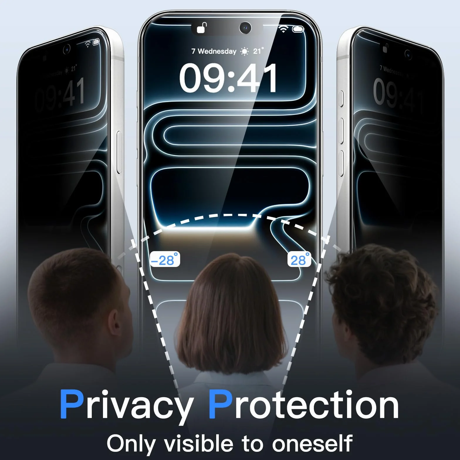 JETech Protector Pantalla de Privacidad para iPhone 17 Pro 6,3 Pulgadas, Antiespia Cristal Vidrio Templado con Marco de Instalación Fácil, 2 Unidades