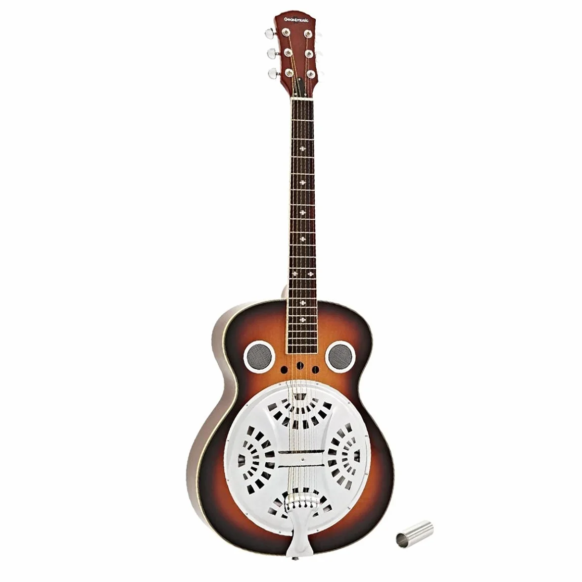 Guitarra Resonadora de Cuello Redondo, Sunburst Cuerpo de madera de Gear4music