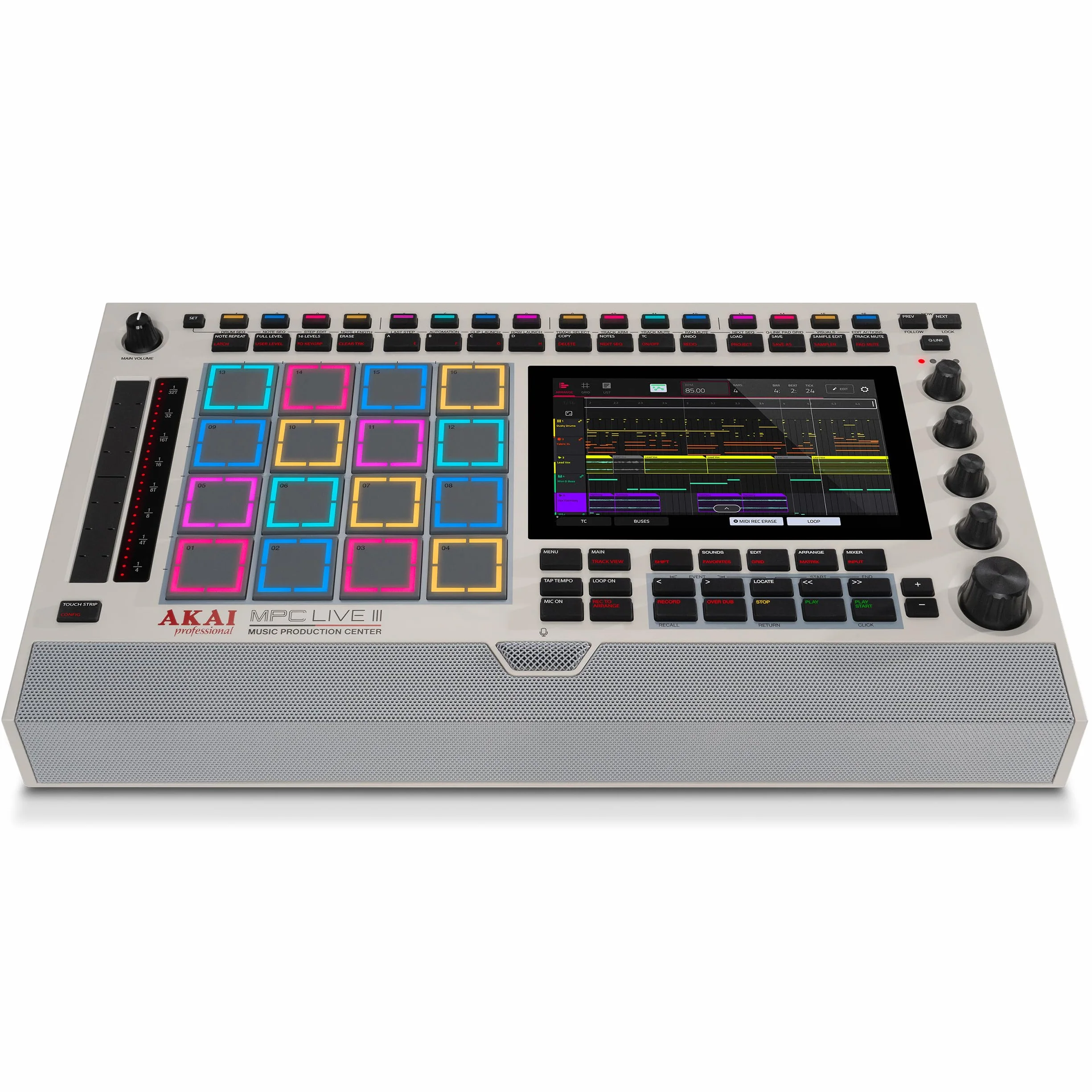 Akai Professional MPC Live III Retro Centro de Producción Musical portátil y Autónomo con Pads MPCe, Secuenciador, Pantalla táctil, Micrófono, Altavoces, Interfaz de Audio, Wi-Fi, Bluetooth, Batería