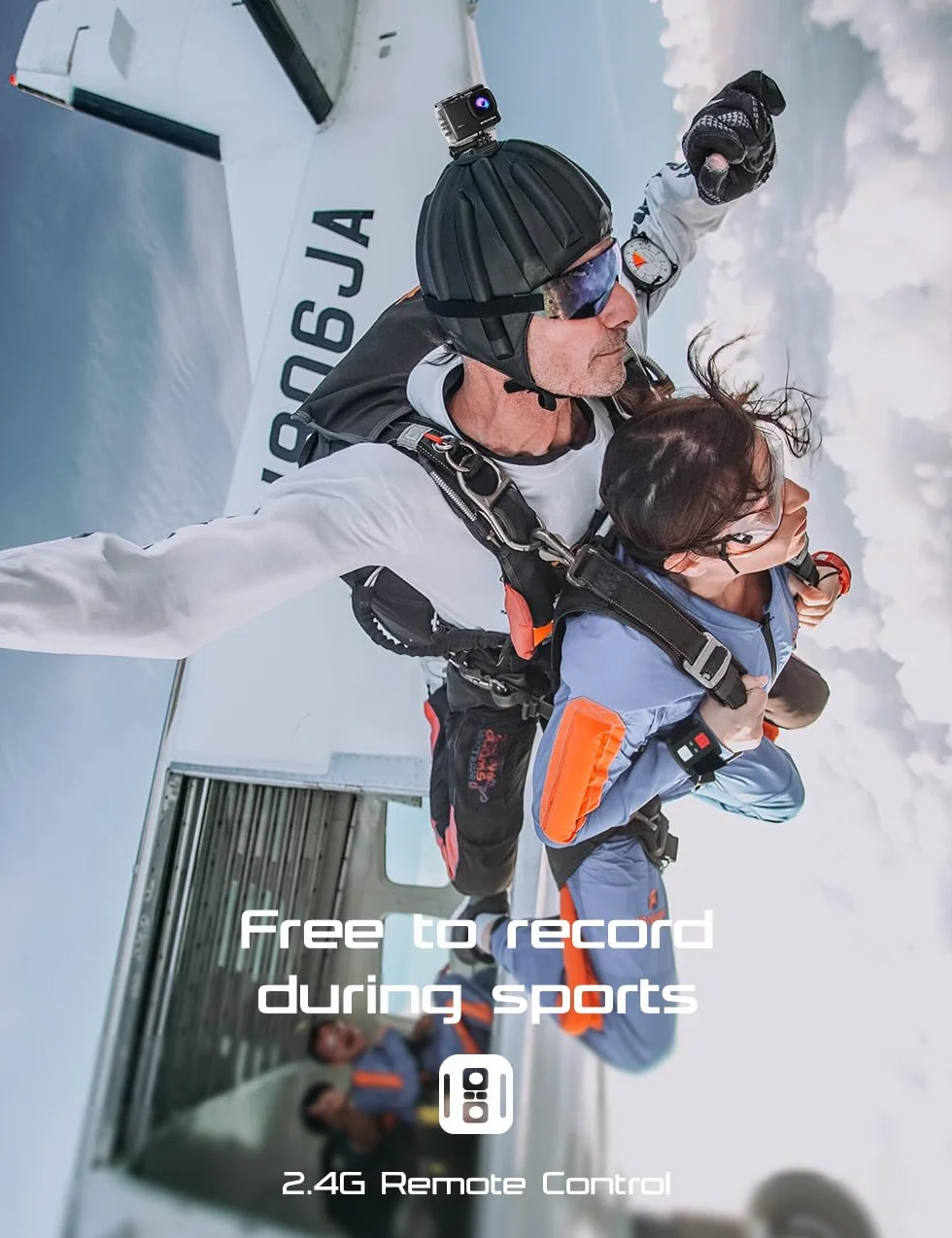 Apexcam Cámara Deportiva 4K WiFi Impermeable 40M Action Camera con Tarjeta 64GB y 2 Baterías 1350mAh