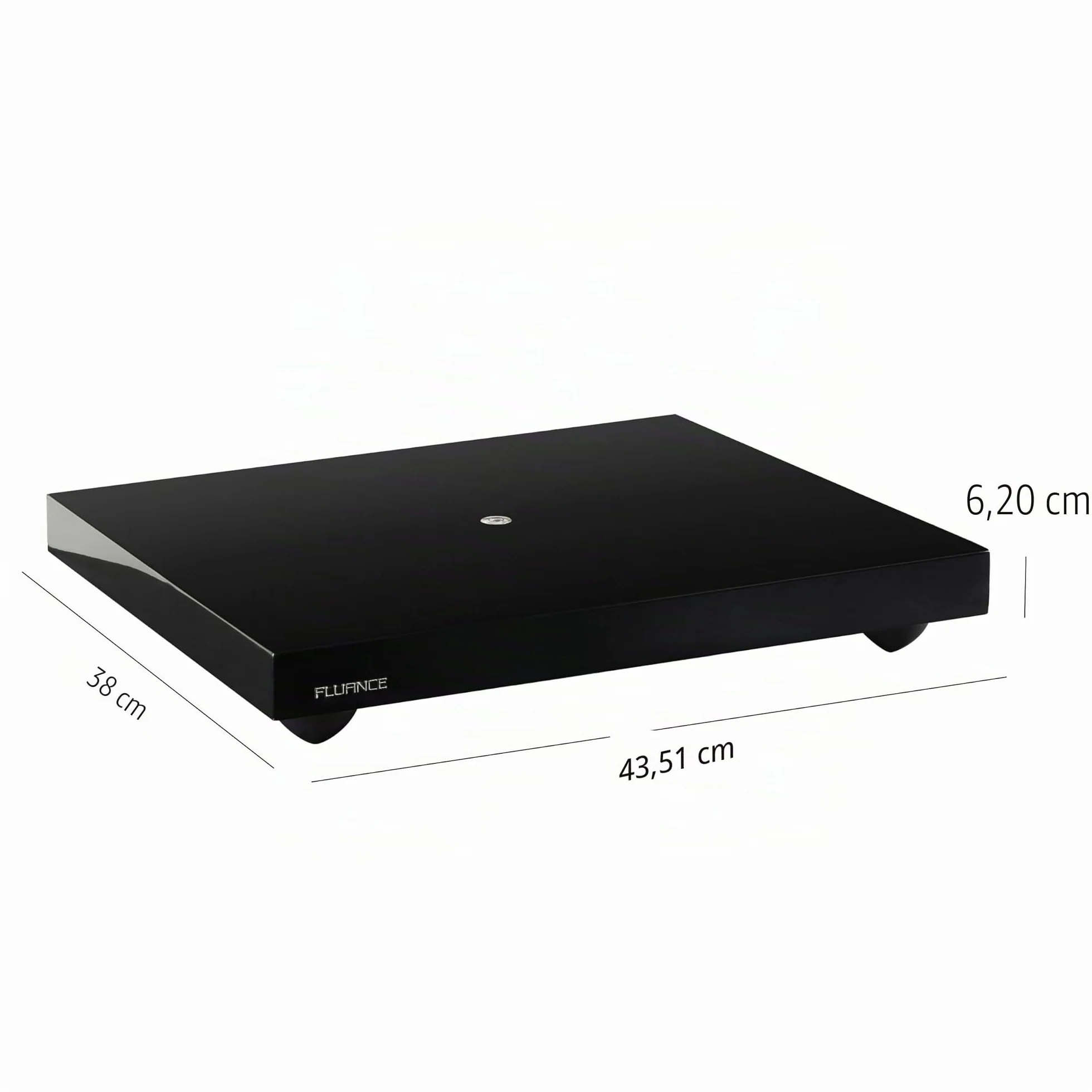 Fluance IB40 Base de Aislamiento para Tocadiscos – Plataforma de Madera antivibración con Patas Ajustables y Nivel – Mayor claridad de Sonido – Compatibilidad Universal – Negro Piano