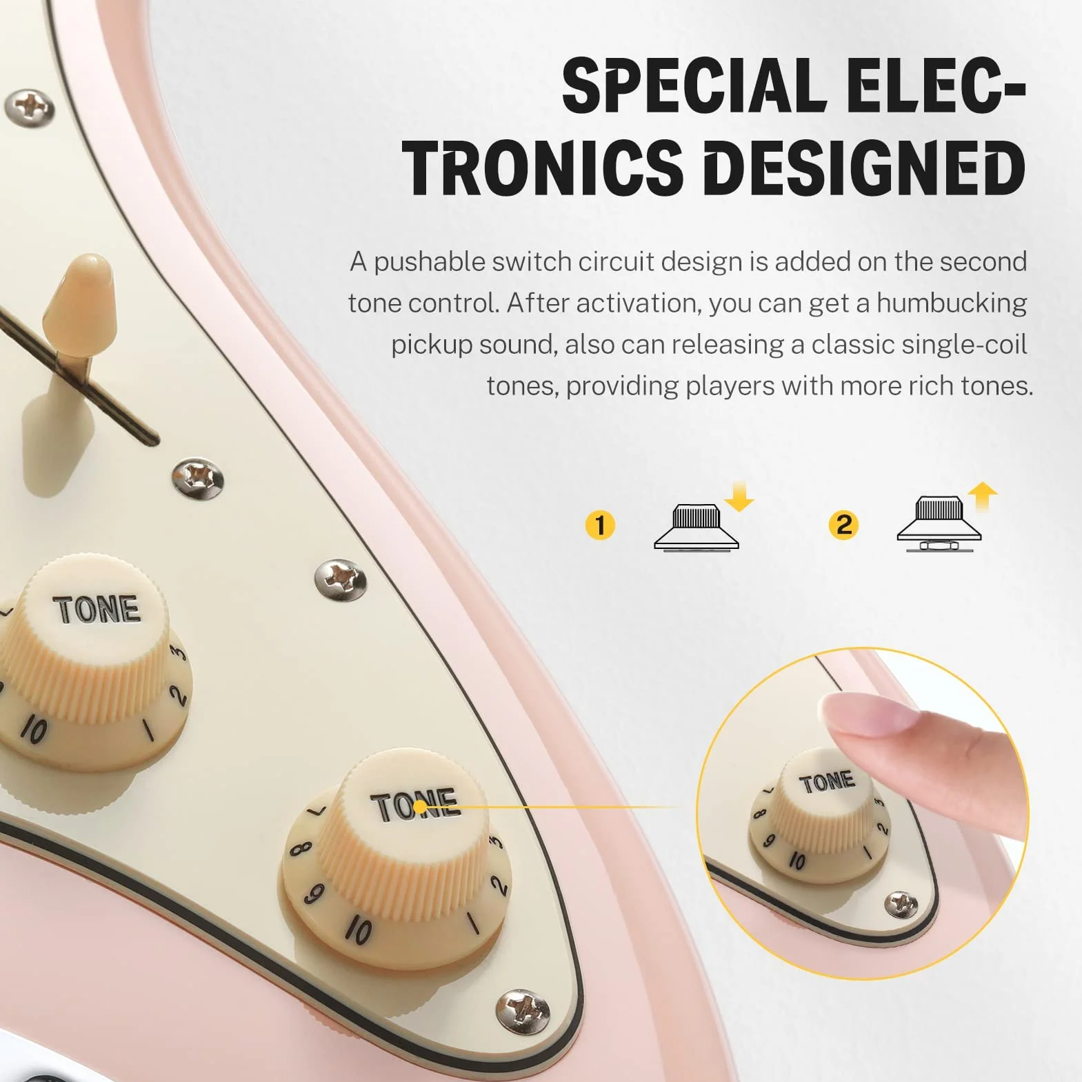 Donner Juego de guitarra eléctrica Full Size, pastillas HSS Coil Split, 39 pulgadas Solid Body ST Guitar Beginner Set con bolsa, correa, cable (Designer Series, Retro Pink)