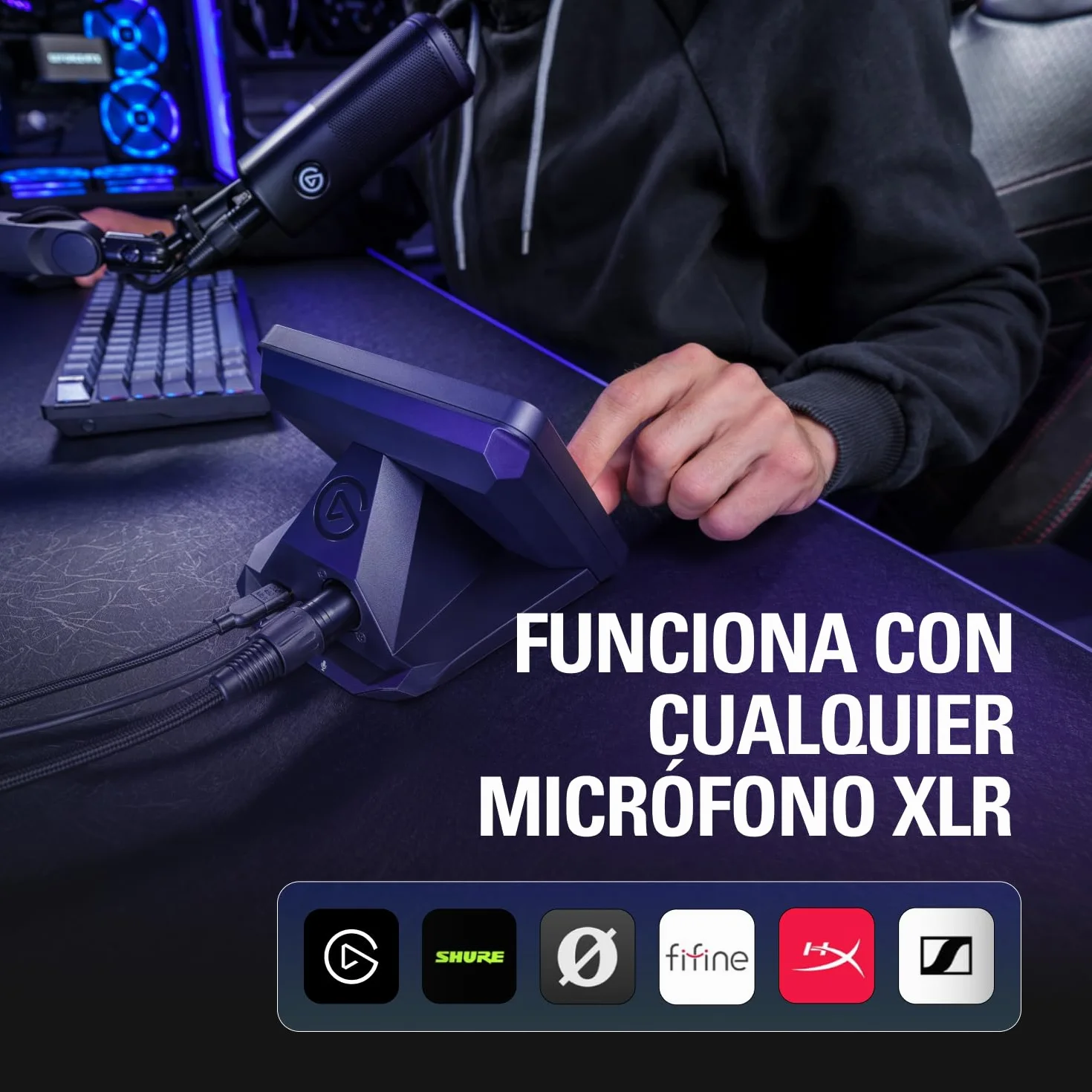 Elgato XLR Dock MK.2 - Accesorio de interfaz de audio para Stream Deck +, 80 dB de ganancia, alimentación phantom, Clipguard 2.0, efectos DSP, USB-C, funciona con cualquier micrófono XLR