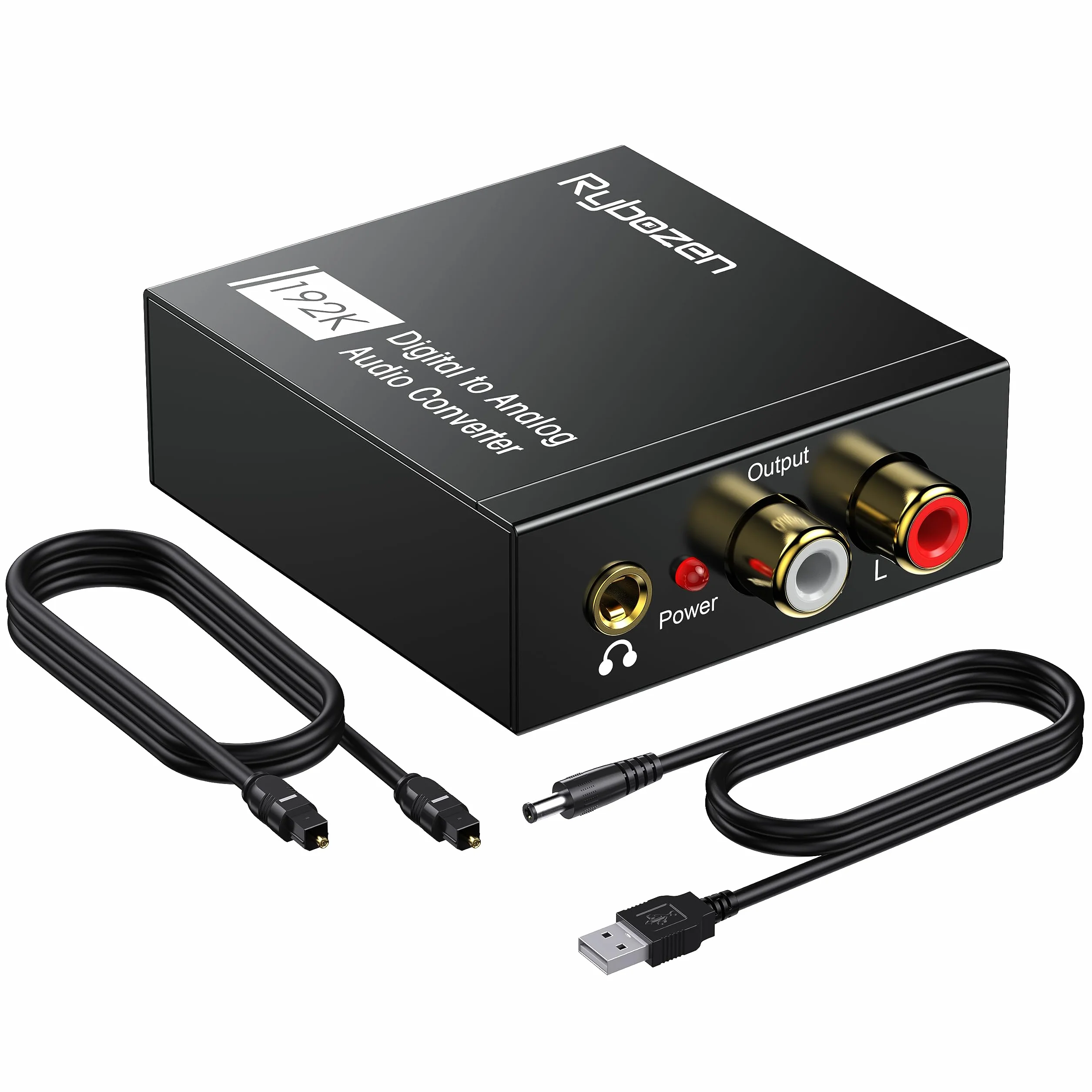 DAC Audio 192KHz Adaptador SPDIF Jack Convertidor óptico RCA digital analógico estéreo Toslink 3,5 mm