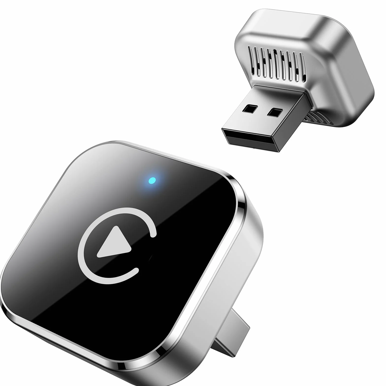 Adaptador CarPlay Inalámbrico y Android Auto, Mini Convertidor USB-A/USB-C Plug & Play, de Cable a Inalámbrico, Conexión Automática, WiFi 2.4GHz/5.8GHz, para Coches con CarPlay de Fábrica