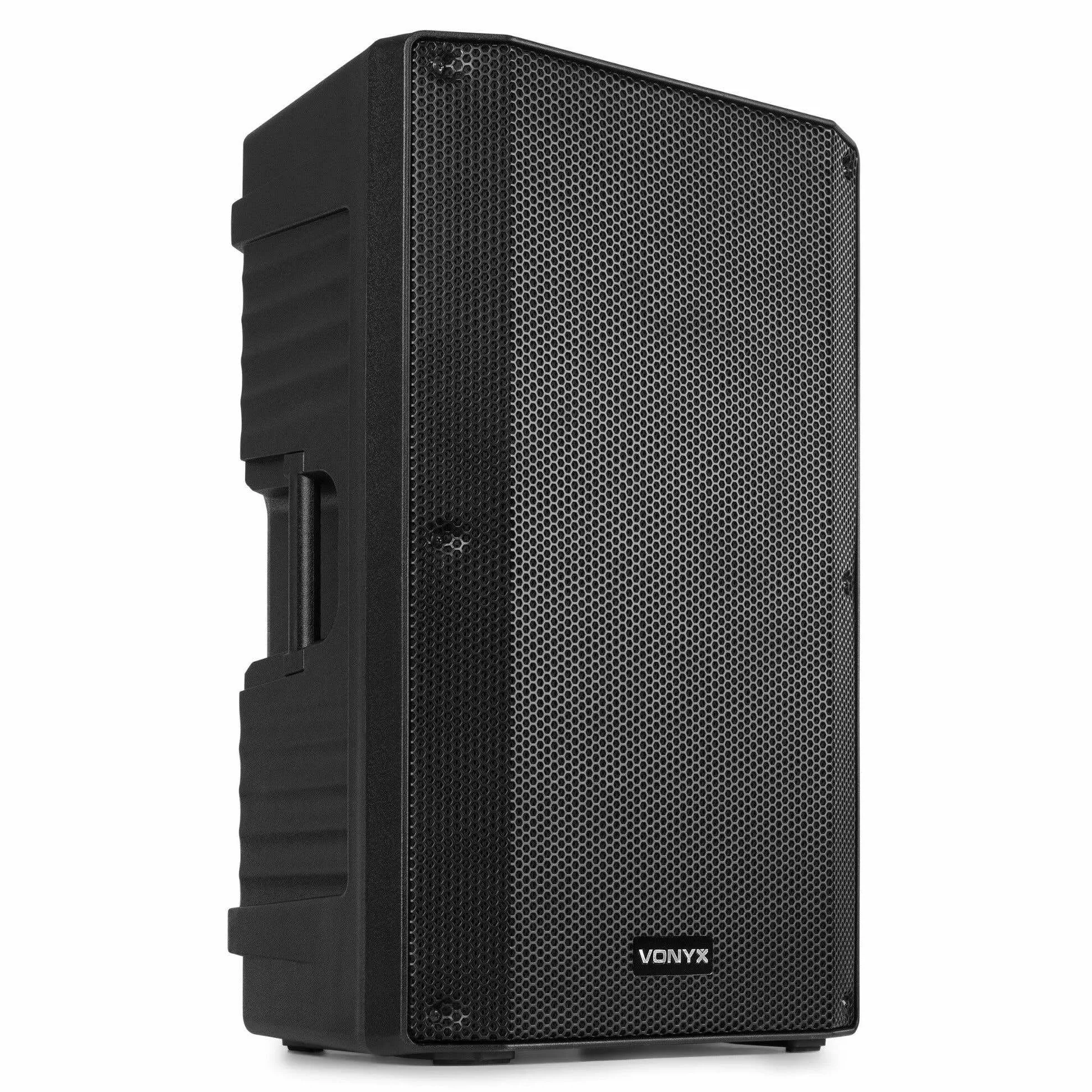 Vonyx VSA12 Altavoz Activo de 800 W biamplificado con woofer de 12" Entrada de micrófono y Guitarra, para música, Voz