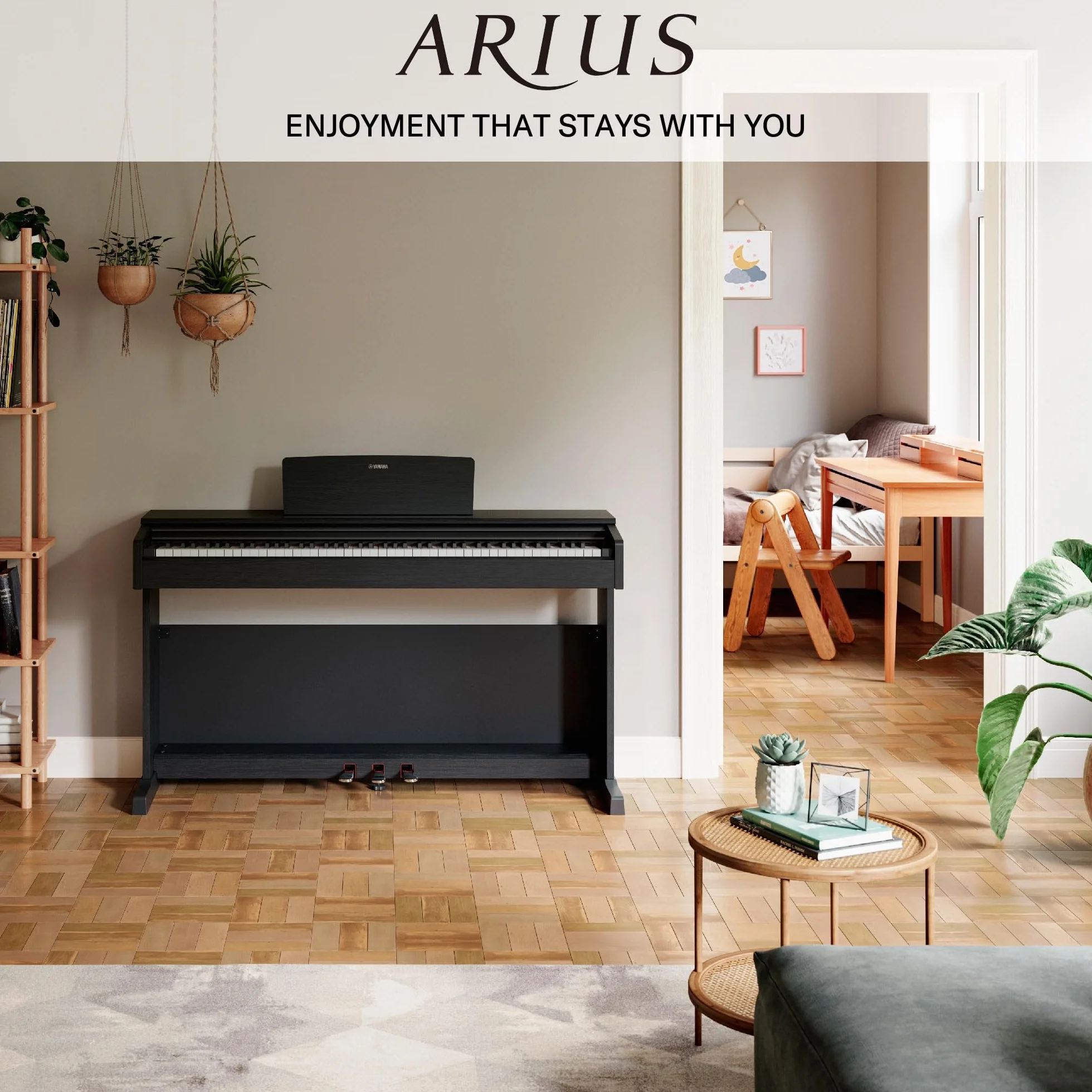 Yamaha ARIUS YDP-145 - Piano Digital, Piano clásico y elegante para principiantes y aficionados, para cualquier rincón de la casa, en negro
