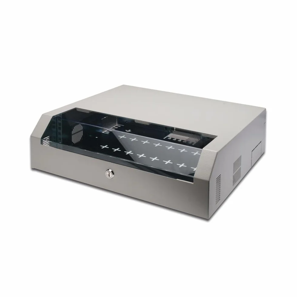 DIGITUS DN-19 04U-PB Armario de red 19 pulgadas 3U+2U Montaje horizontal Carga máx. 30 kg Gris