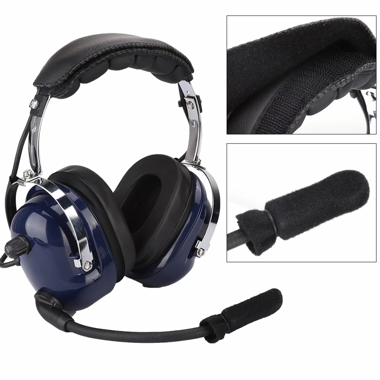 KUIDAMOS Auriculares de Aviación General con Doble Enchufe, Reducción de Ruido de 3,5 mm para Pilotos