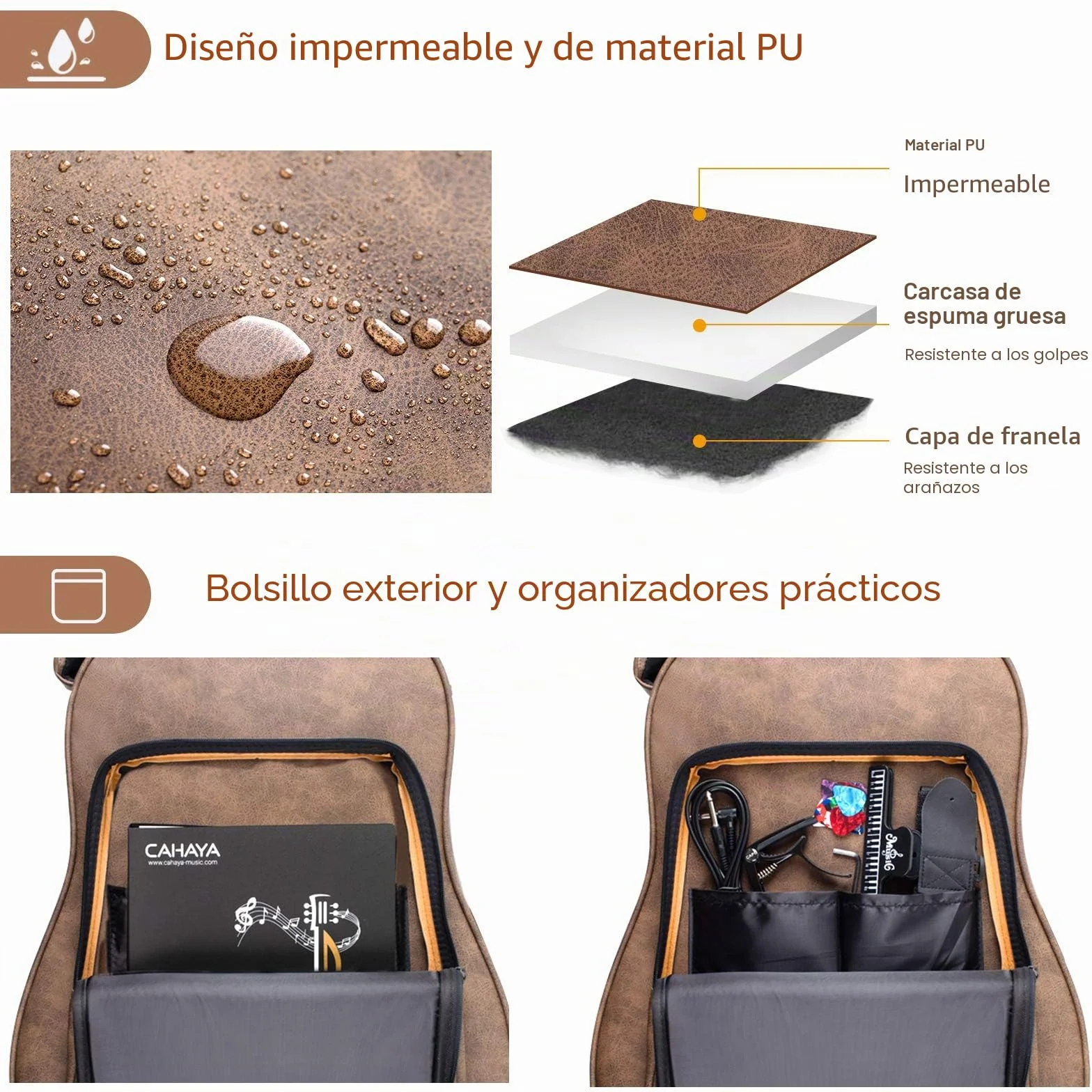 CAHAYA Funda para Guitarra acústica de 40 y 41 Pulgadas