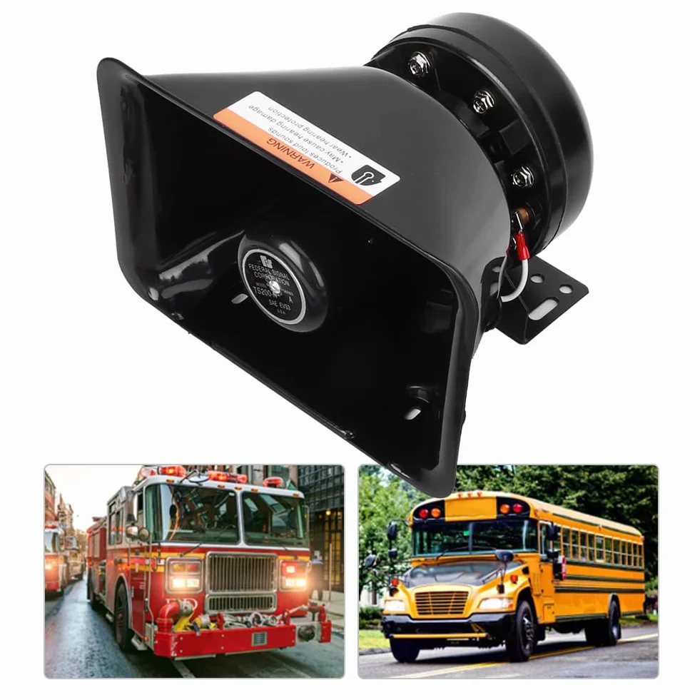 Sirena De Coche Sonidos Con Megáfono De Alarma 130dB 200W Soporte Fácil Instalación Compatible Con Varios Modelos De Vehículos Materiales Duraderos