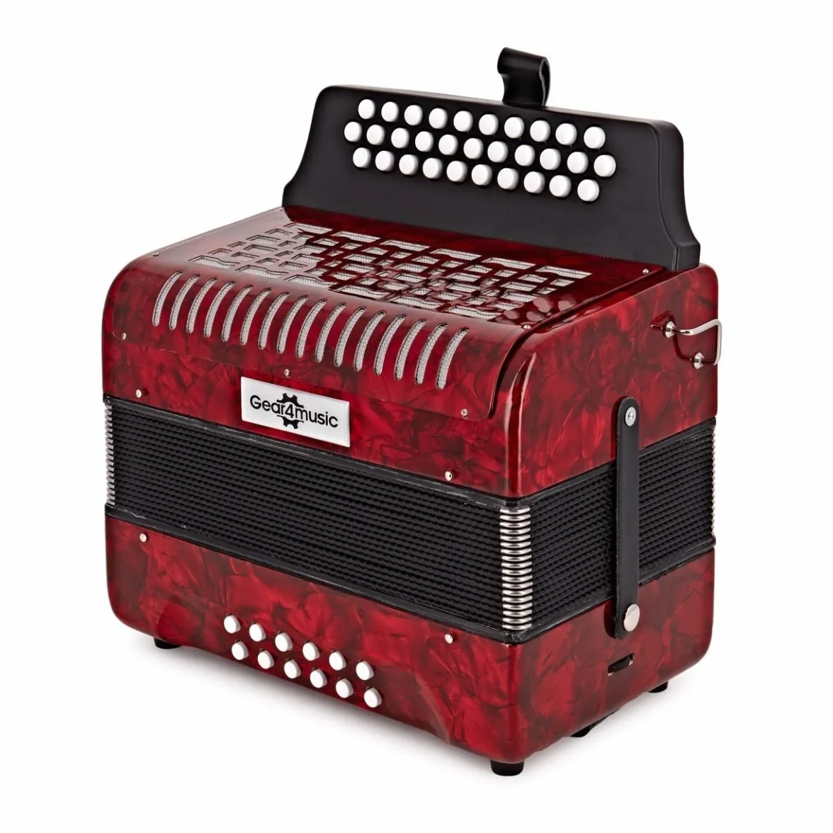 Gear4music Acordeón diatónico de botones 12 bajos con estuche rígido
