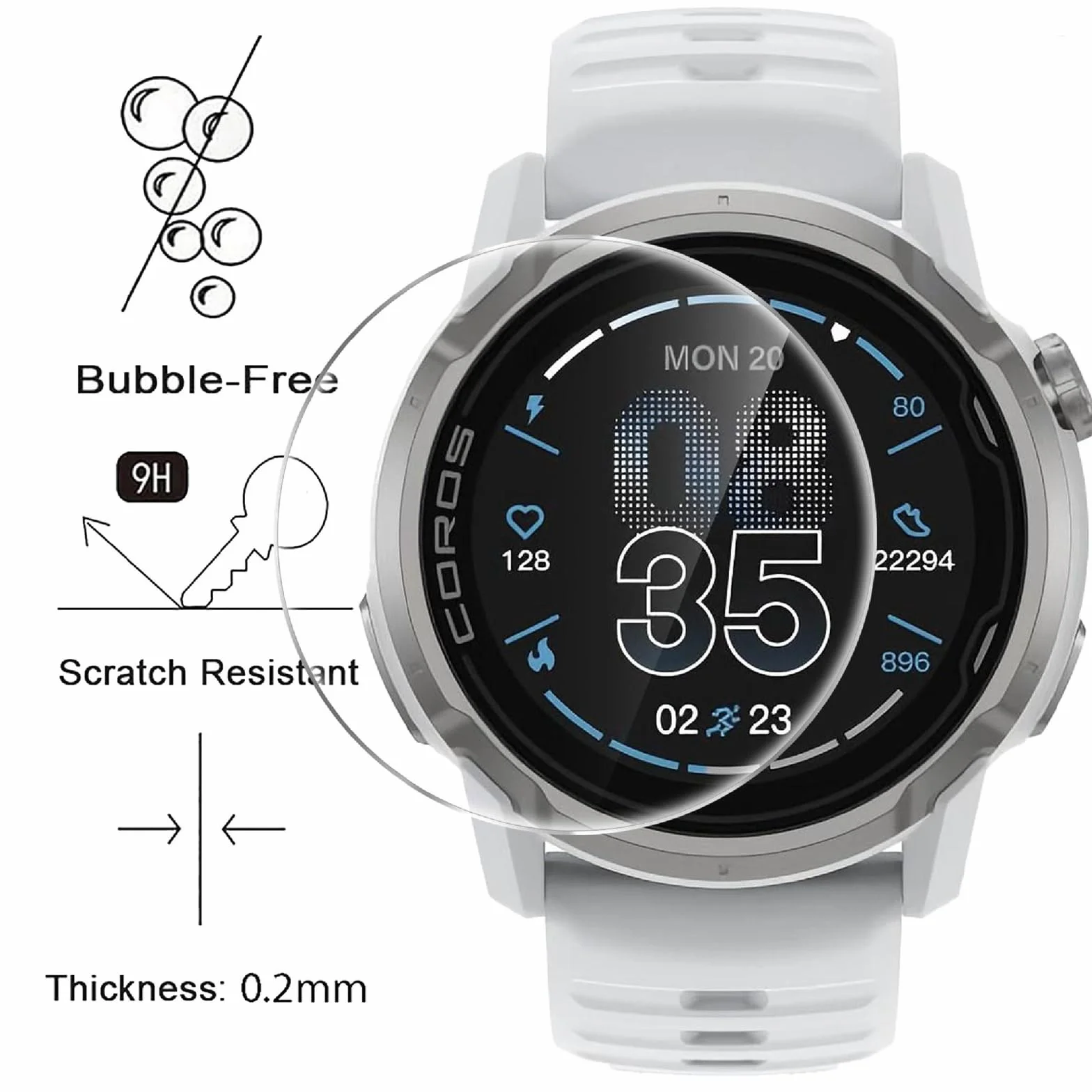 Protector de Pantalla COROS Apex 4 46mm, 4 Unidades HD Vidrio Templado Cobertura Completa Capa Oleófoba Transparente