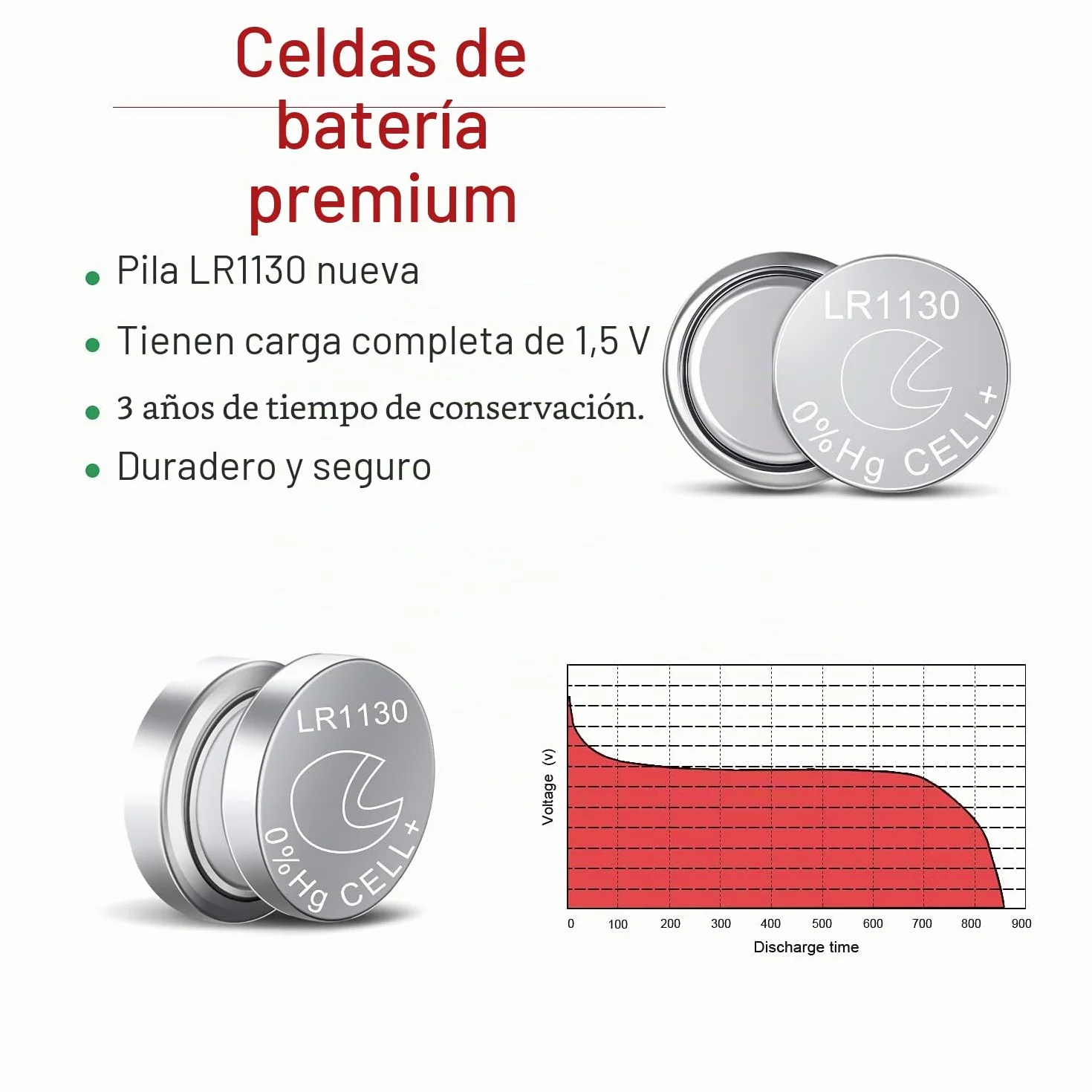 Pilas de botón LR1130 AG10 1,5 V alcalina 20 Unidades LR54