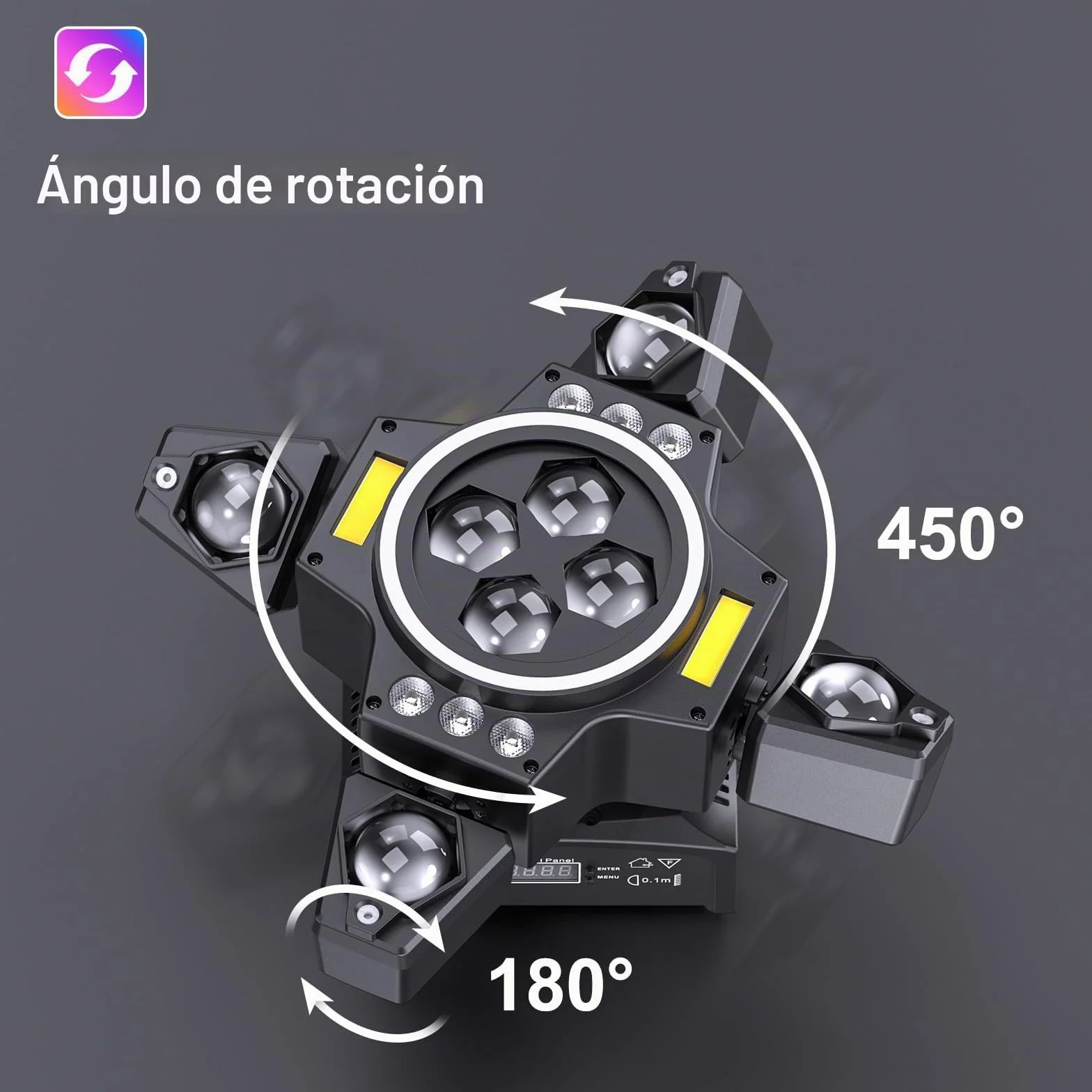 Cabeza Móvil LED 150W con control remoto RGBW Luz de Fiesta Gobos Luces Discoteca DMX Iluminación de Escenario para Bar DJ Disco Bodas Club Cumpleaños