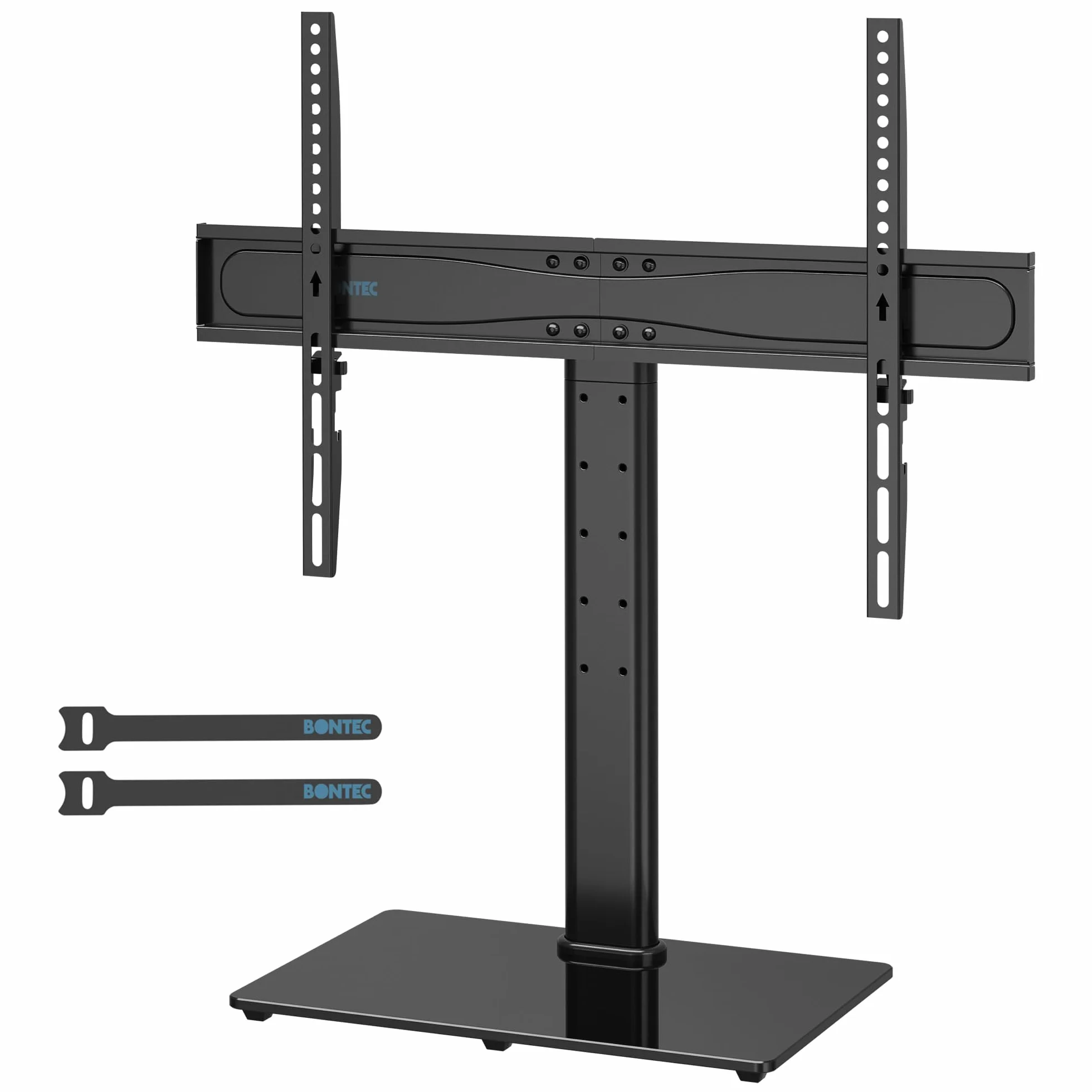BONTEC Soporte TV Pie de Sobremesa Universal 32-65 Pulgadas Plasma Curva, Altura Ajustable 45 kg VESA 600x400 mm