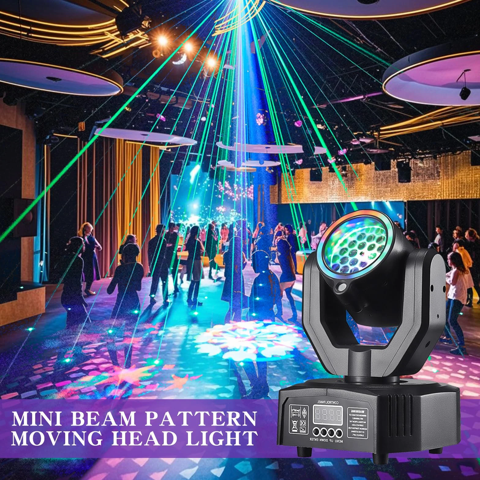 LT05 - Luz de discoteca con cabeza móvil, luz LED RGB LT05, proyector de DJ, luces de discoteca controladas por música, luces de discoteca, efecto DMX, para bar, KTV, reunión familiar, boda
