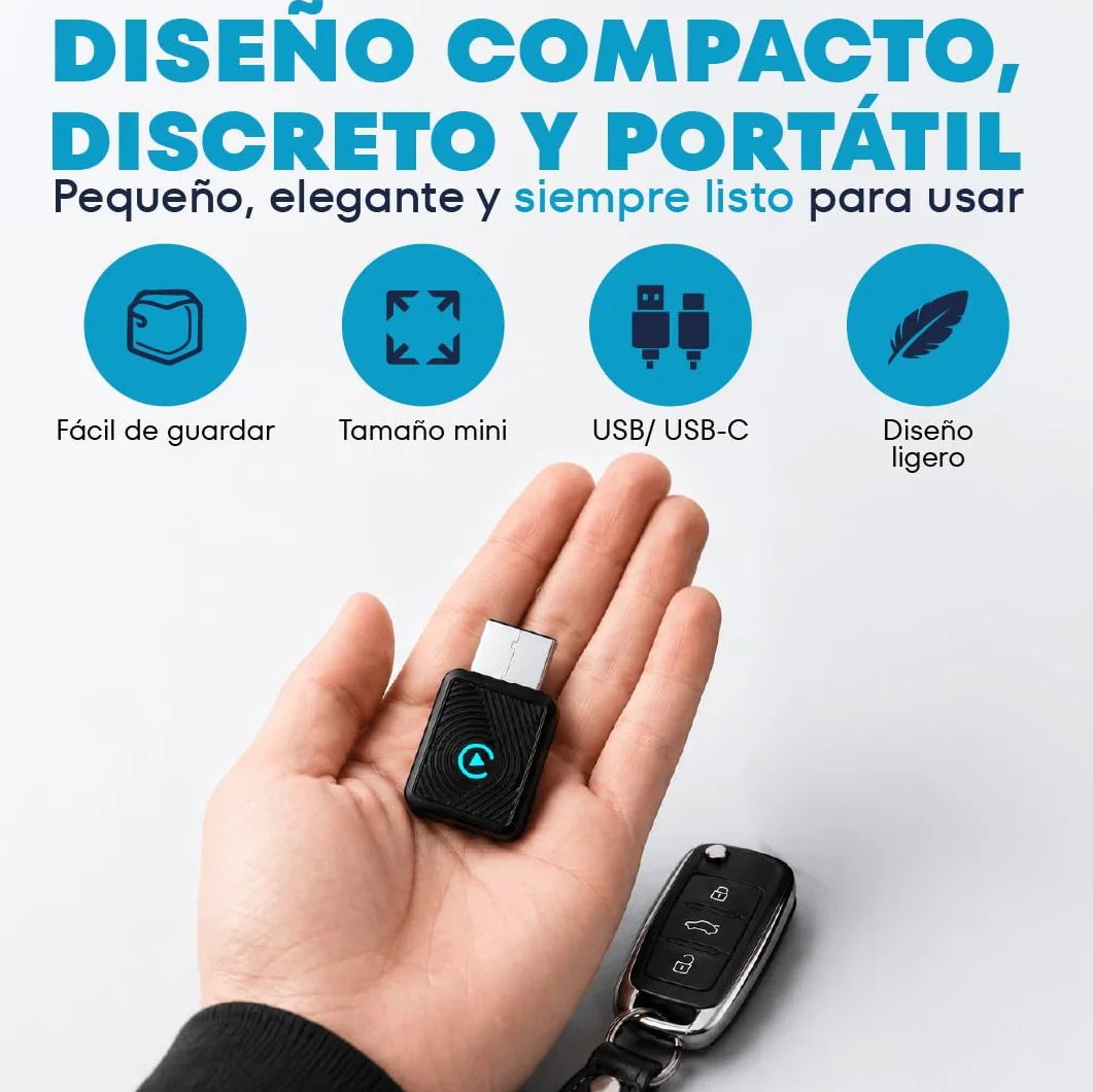 Carplay Inalambrico 2026 Adaptador Android Apple Auto Bluetooth USB Accesorio Coche Electronico Interior sin Cable WiFi con Conexion Estable SwiftLink Lite – Auvra