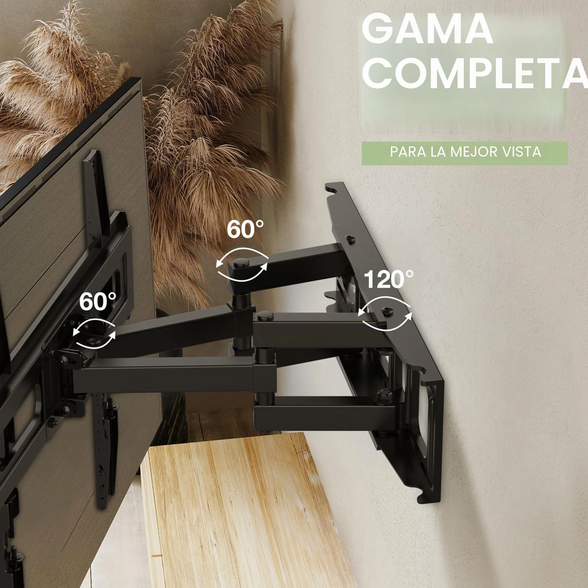 Soporte de Pared para TV 32-65 Pulgadas VESA 400x400mm Inclinación Giratoria 40 kg