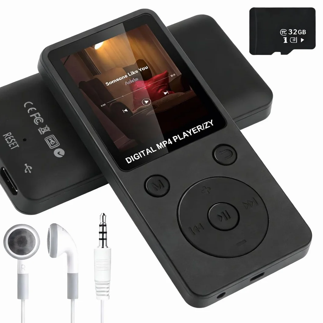 Reproductor MP3 Bluetooth 5.3 con Pantalla TFT 1,8'' a Color, 32GB, Radio FM, Grabadora