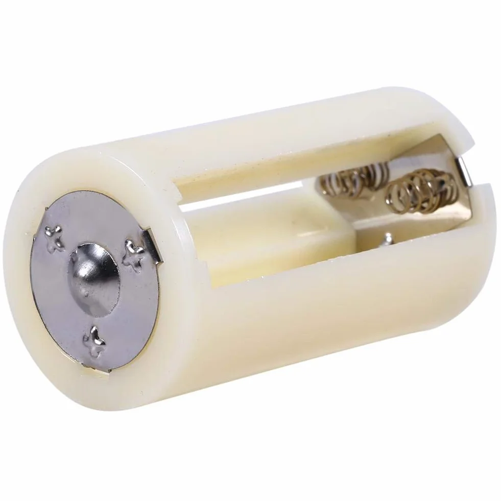 Richer-R Mini Adaptadores de Batería Portátil,Convertidores 3 Pilas AA a una Batería D(4 Piezas,Blanco)