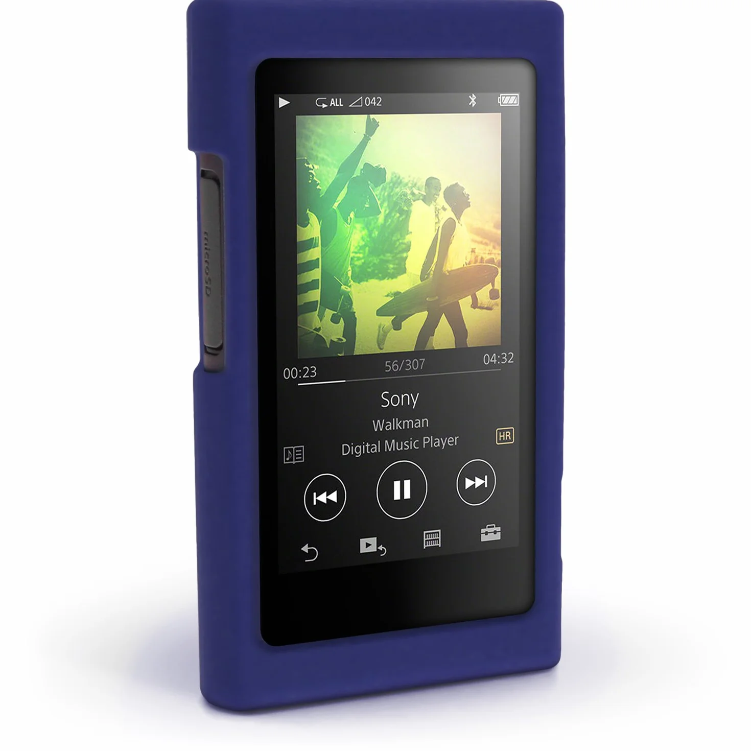igadgitz Azul Funda Carcasa Silicona Case para Sony Walkman NW-A35 NW-A40 NW-A45 Reproductor de MP3 + Protector de pantalla