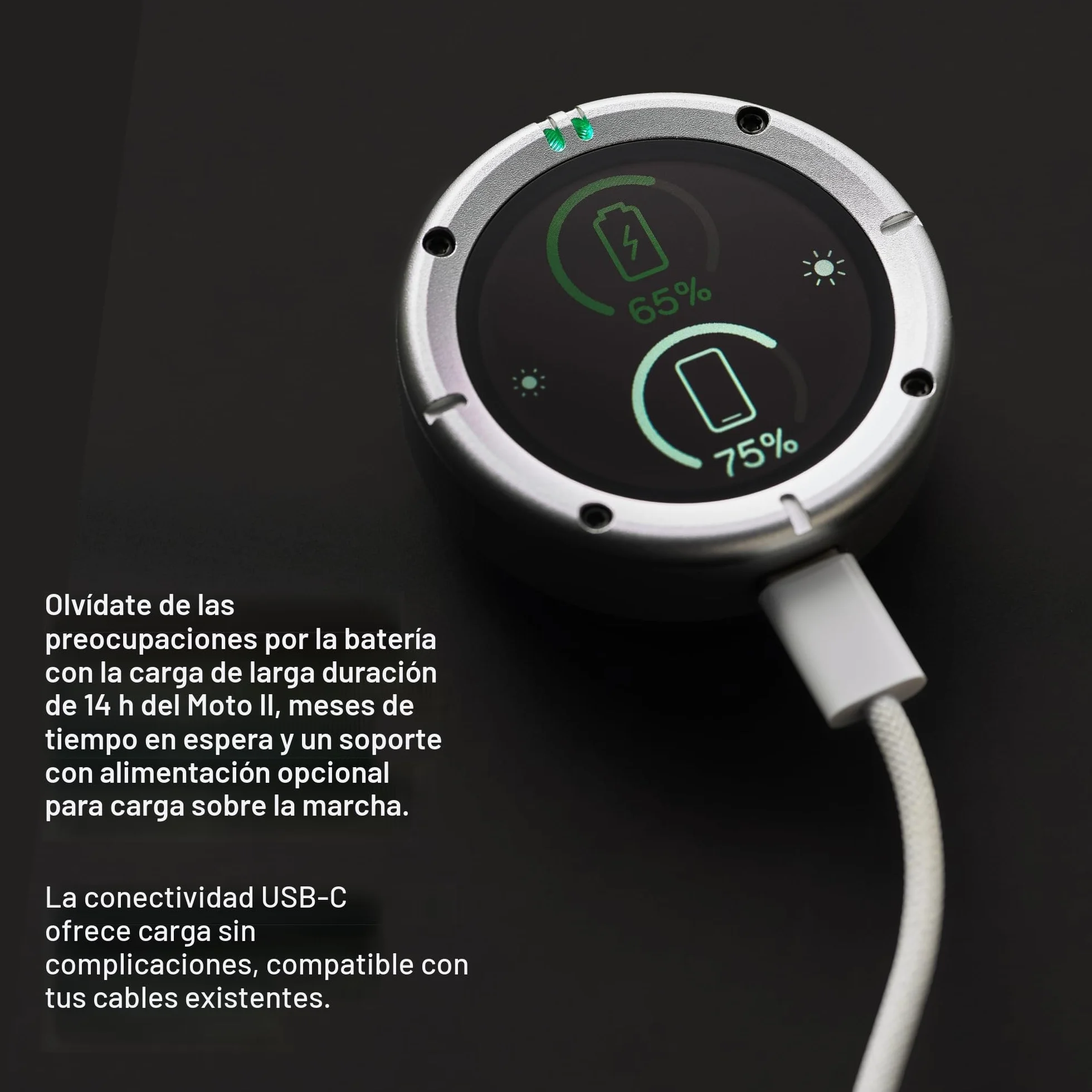Beeline Moto II Metal - Sistema de navegación para Moto, Navegación Global, IP67, USB-C
