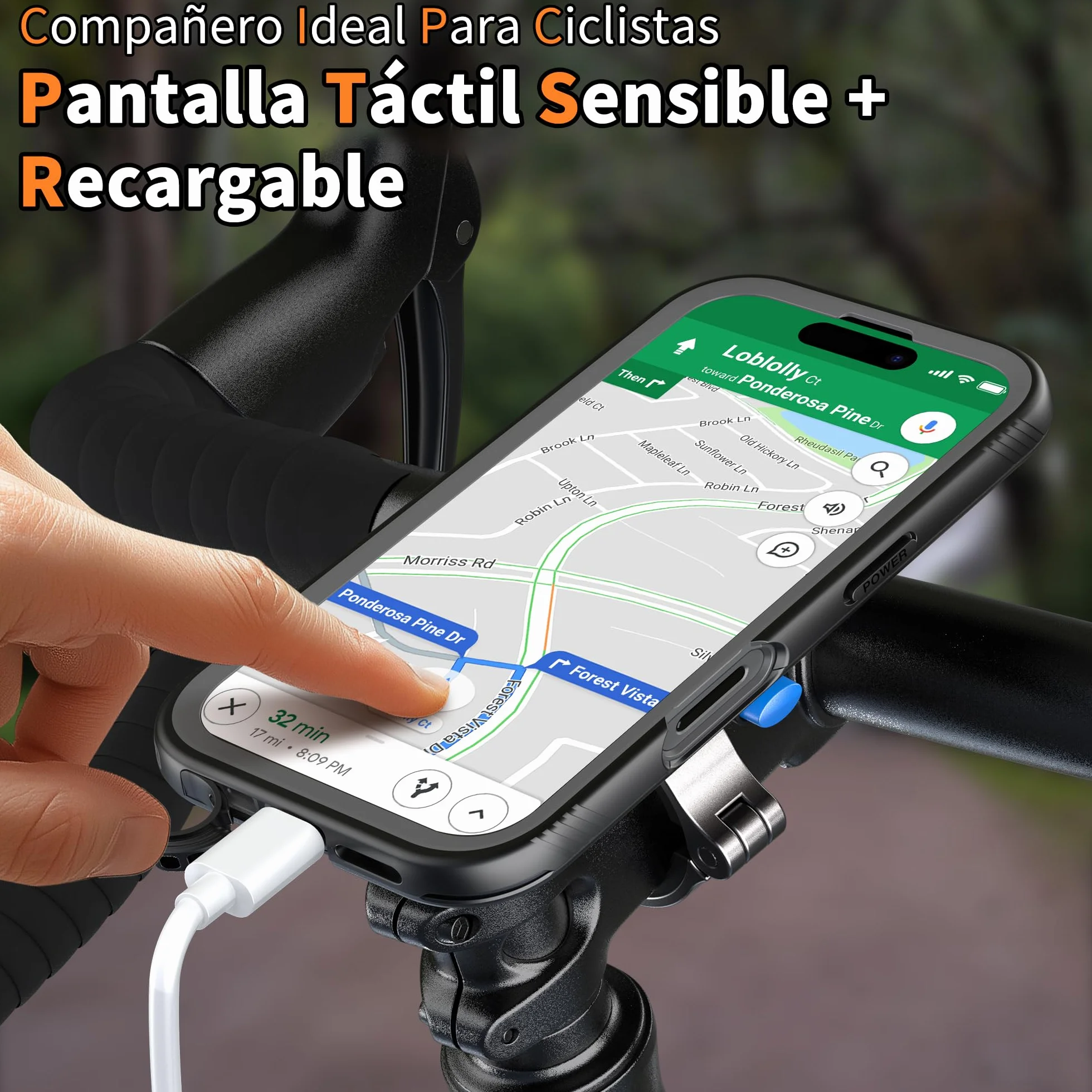 Cozycase Soporte Movil Bicicleta Moto para iPhone 13 Mini - Impermeable Antivibracion Suporte Telefono Manillar MTB/Btt/Scooter/Patinete/Bici Electrica/Carretera/Motocicleta Metal Bike Phone Holder