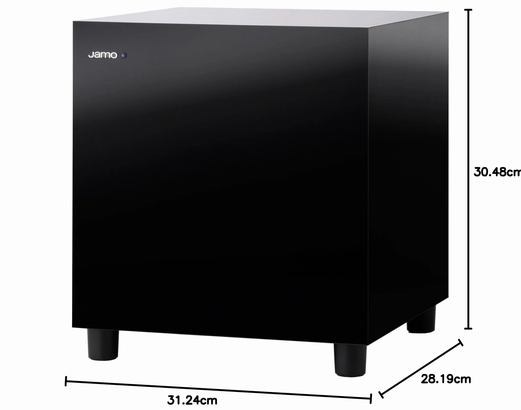 Jamo SUB 210 - Subwoofer de 200W (Activo, 38 - 200 Hz, 0.5 W, 283 mm), negro