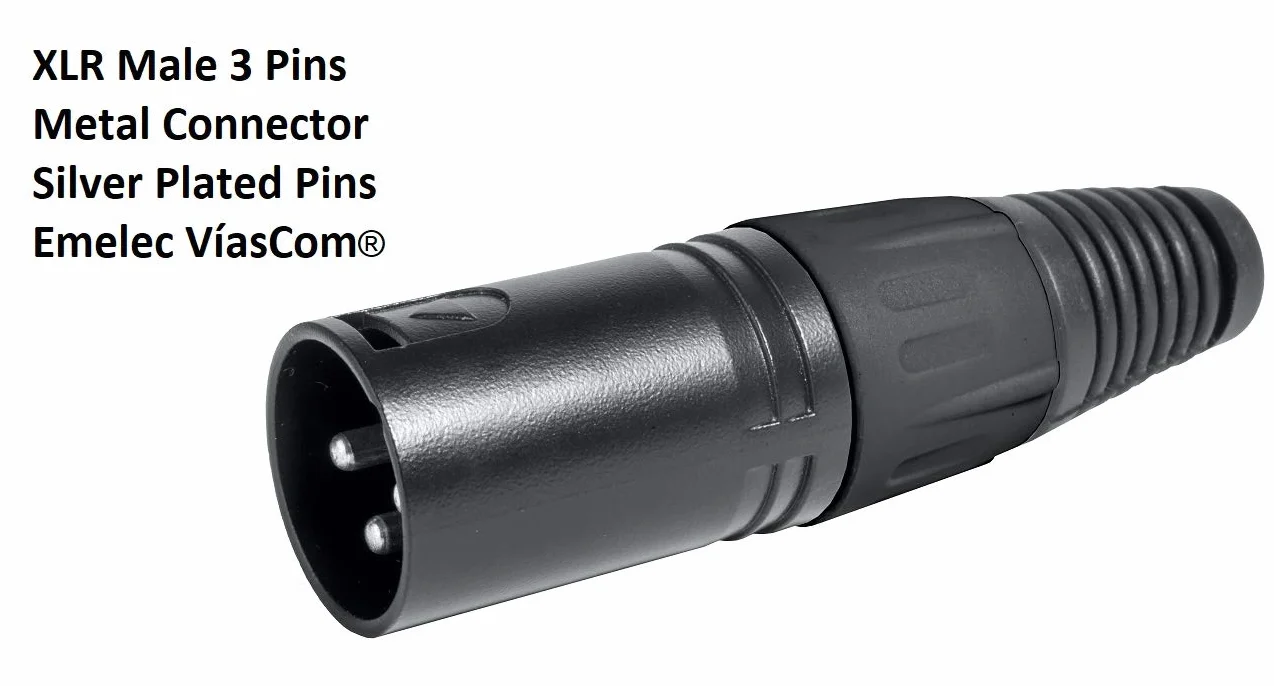 R-DMX3-2110N/050 – 50m Cable Balanceado Digital DMX 110Ω OFC 2x0,22mm² montado en Portacables con XLR 3 Pines – Color Negro – PVC Muy Flexible