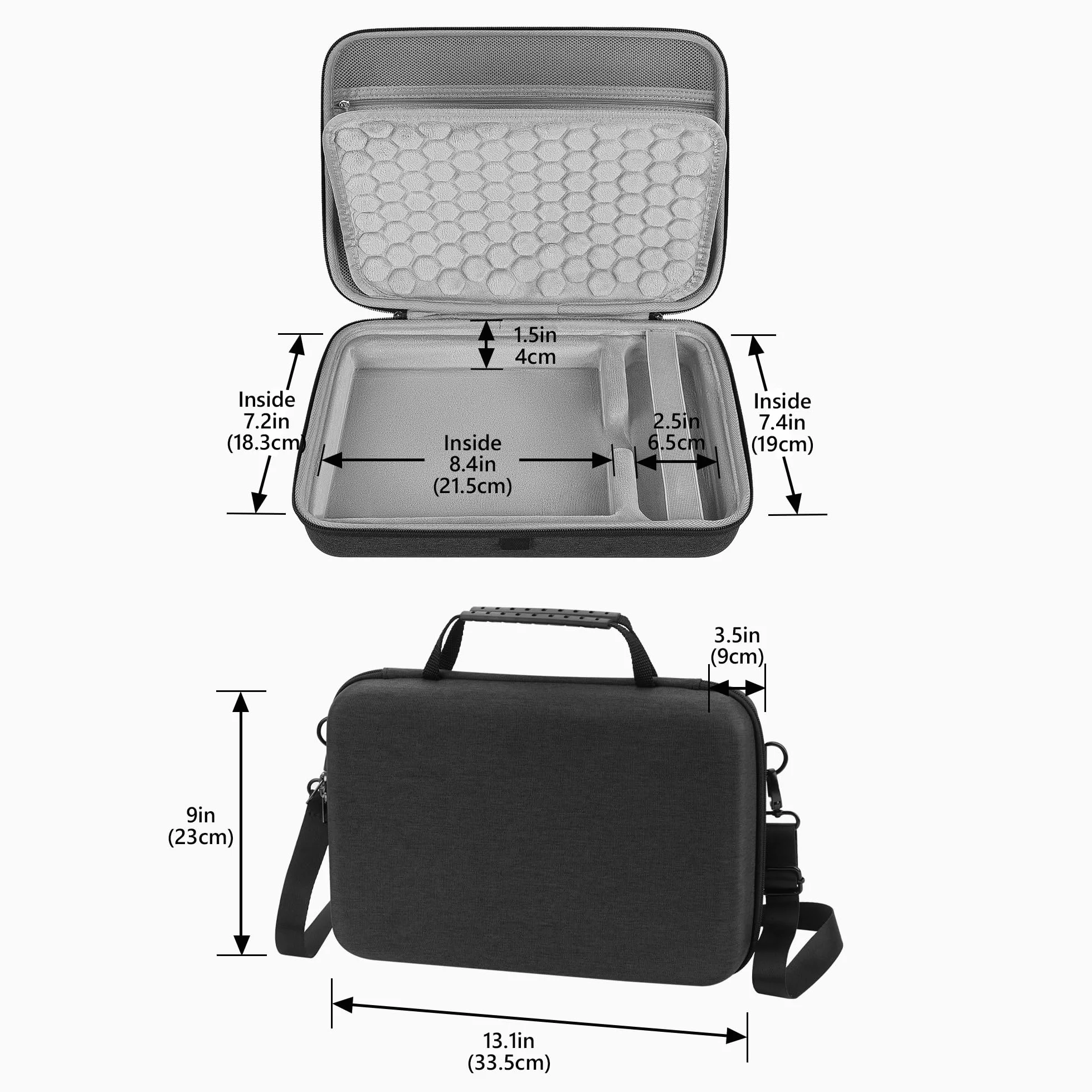 GEEKRIA Funda rígida de viaje, compatible con Elektron Digitakt II/Digitone II/Syntakt 12/Analog Heat MKII, bolsa de transporte de muestras de audio (gris oscuro)